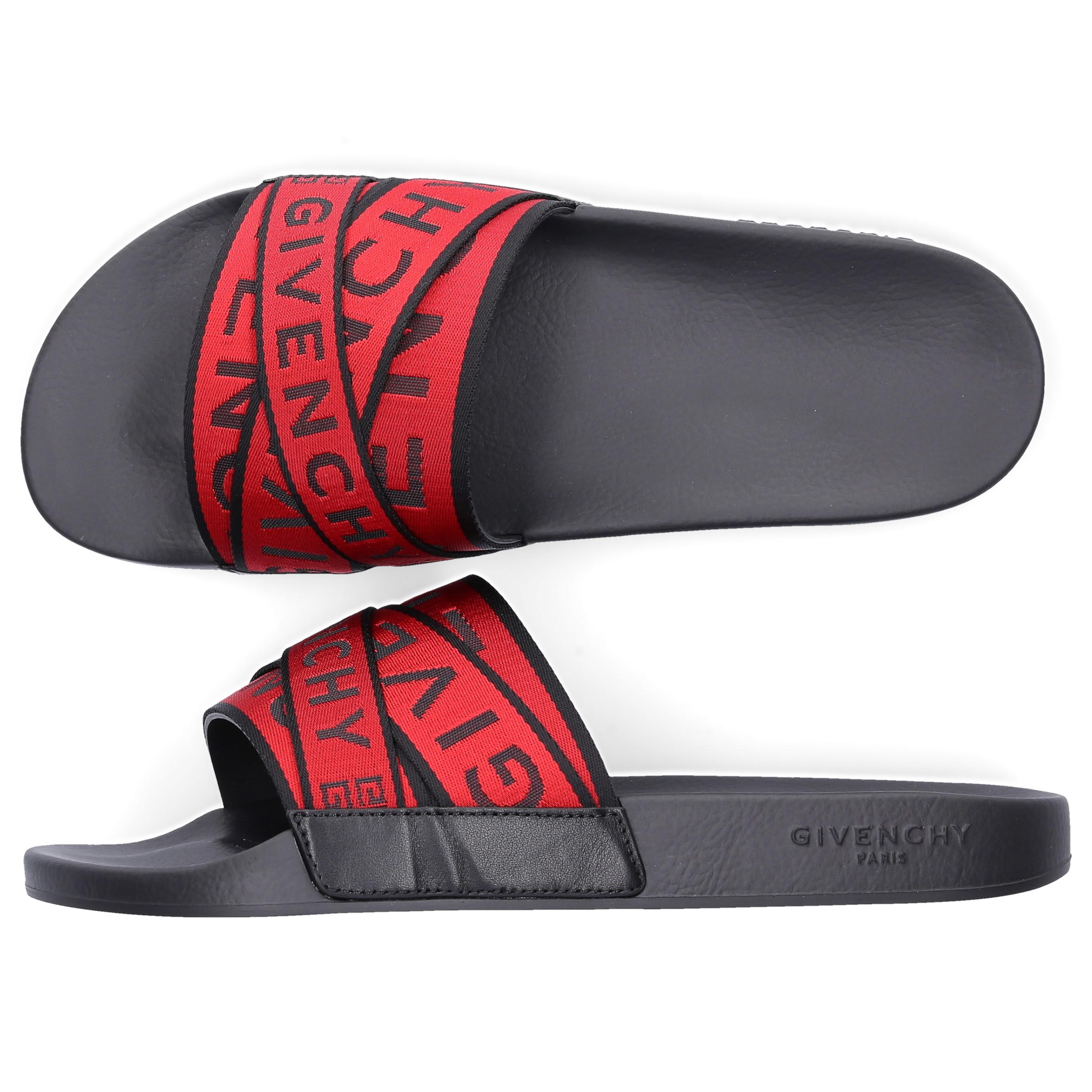 red and black givenchy slides