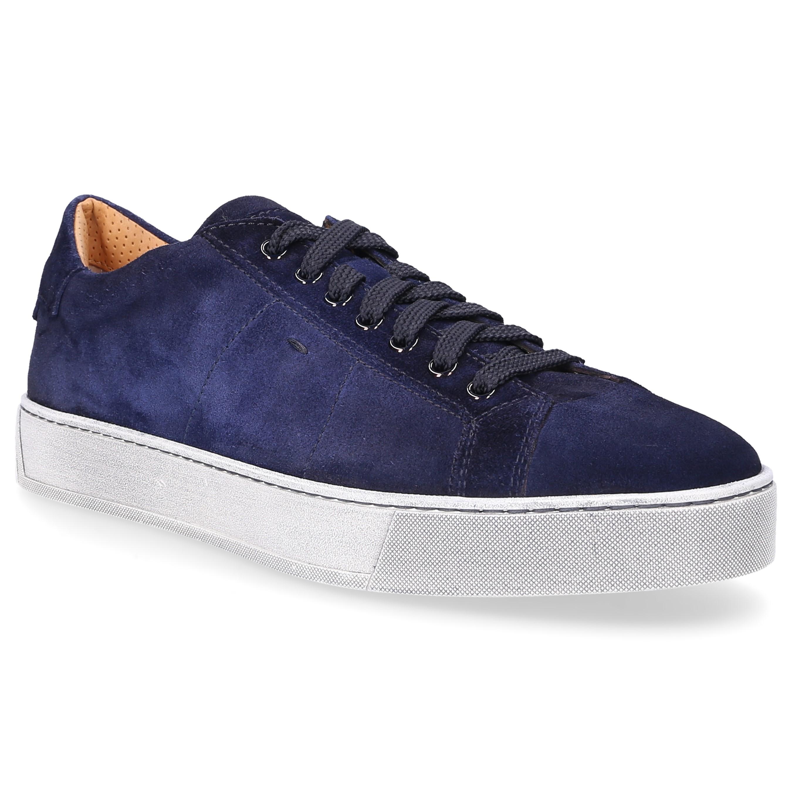 Santoni Low-top Sneakers 21012 Calf-suede Used Blue for Men - Lyst