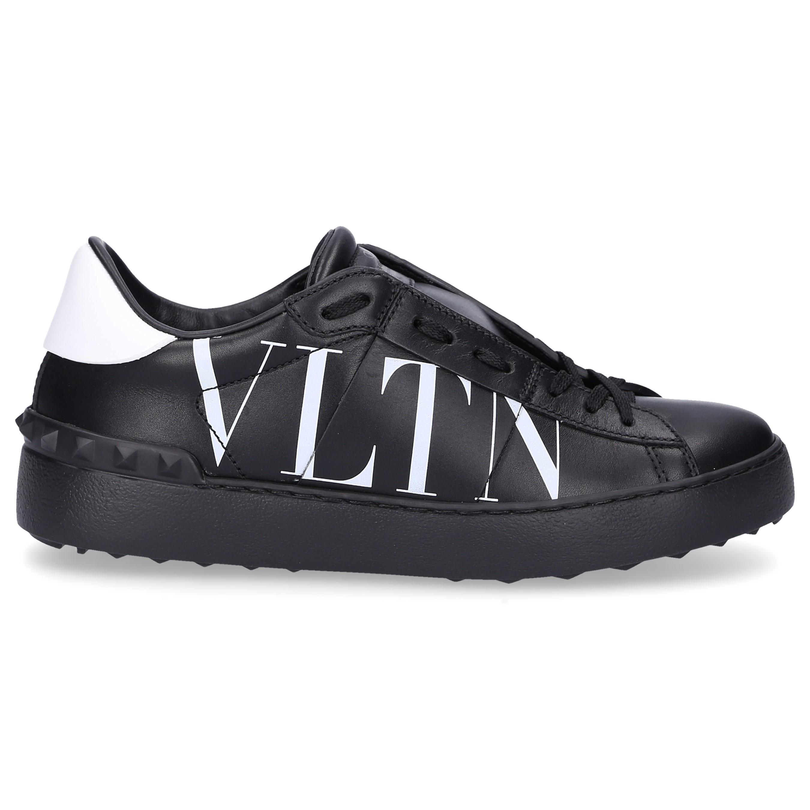 Valentino Leather Low-top Sneakers Vltn Open in Black - Lyst