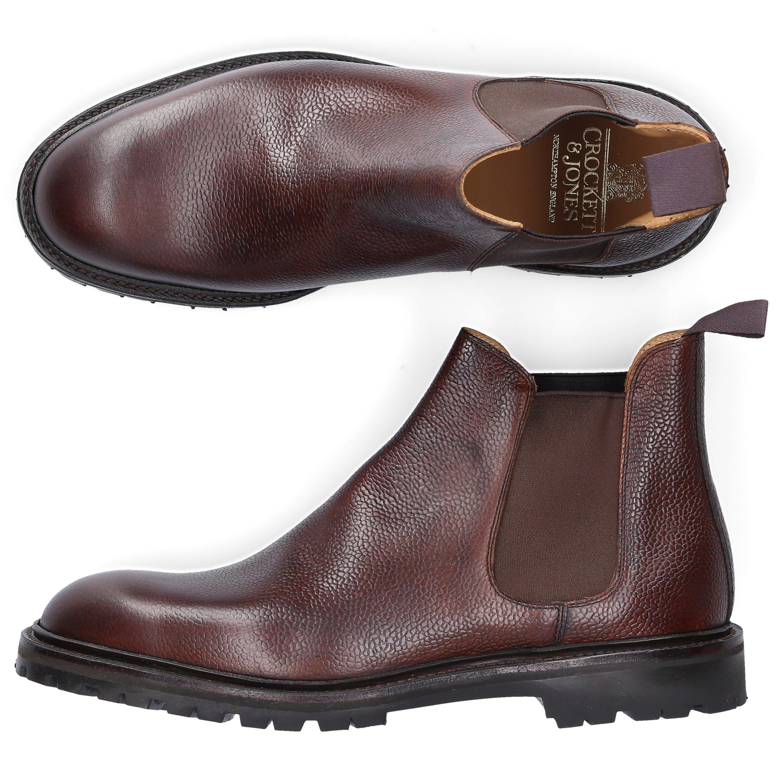 Crockett & Jones Chelsea Boots Chelsea 11 Scotchgrain Leather in Brown for  Men | Lyst