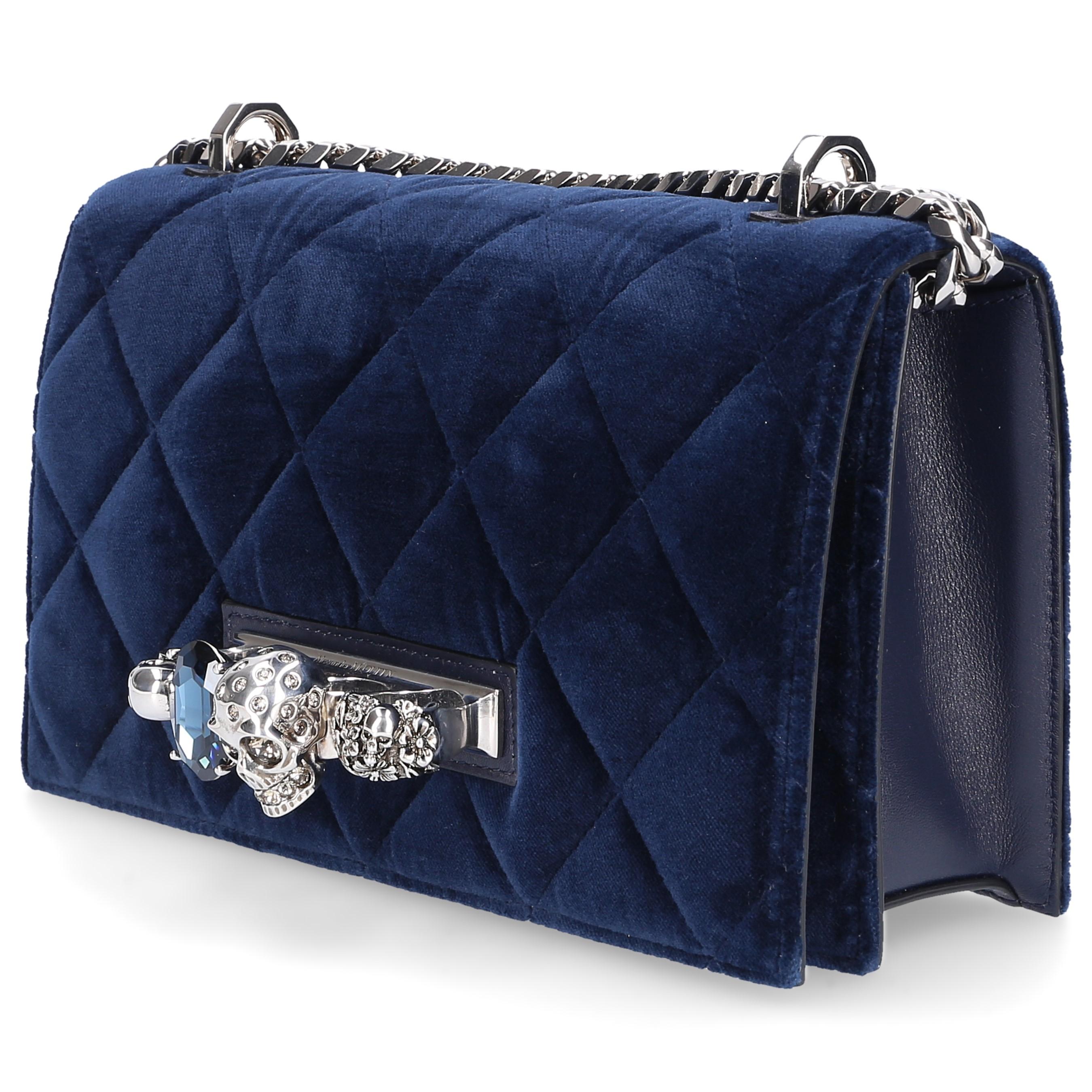 Women Handbag Jewelled Satchel Velvet 