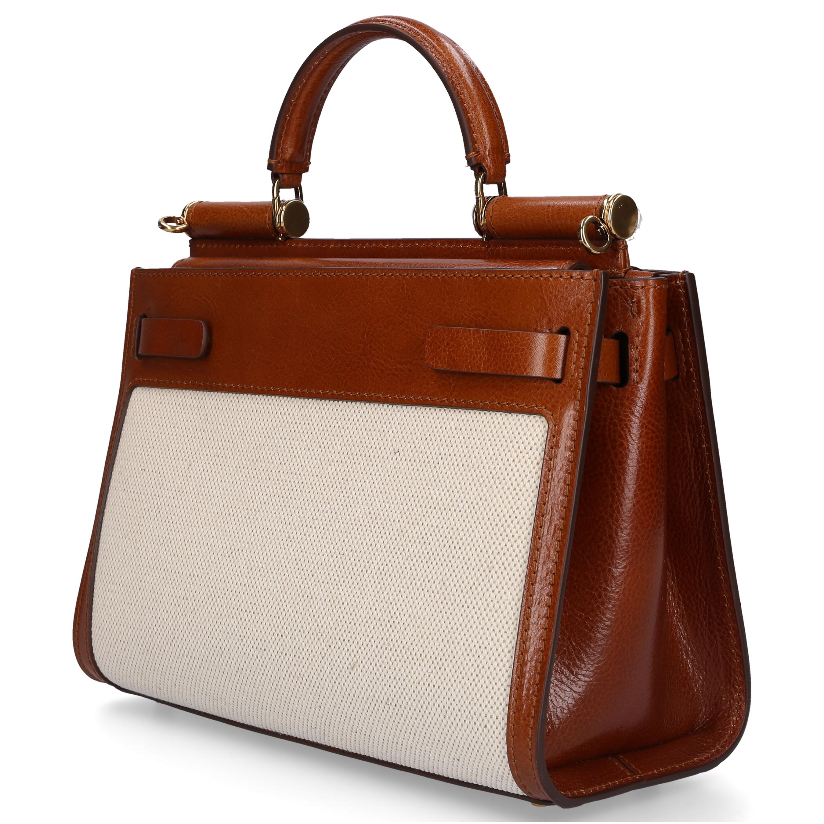 Dolce & Gabbana Medium Sicily 62 Bag In Canvas And Cowhide in Natural | Lyst