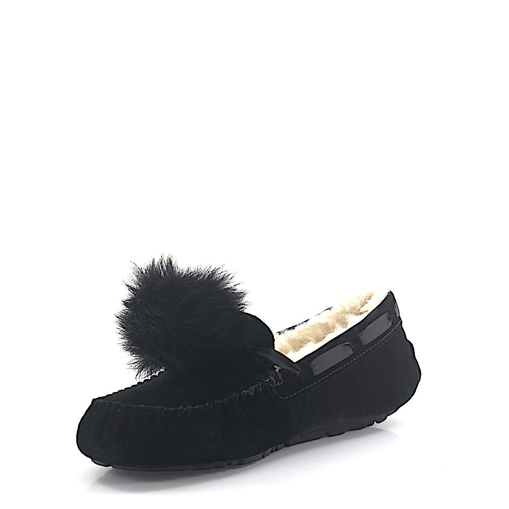 UGG Suede Slippers in Black - Lyst