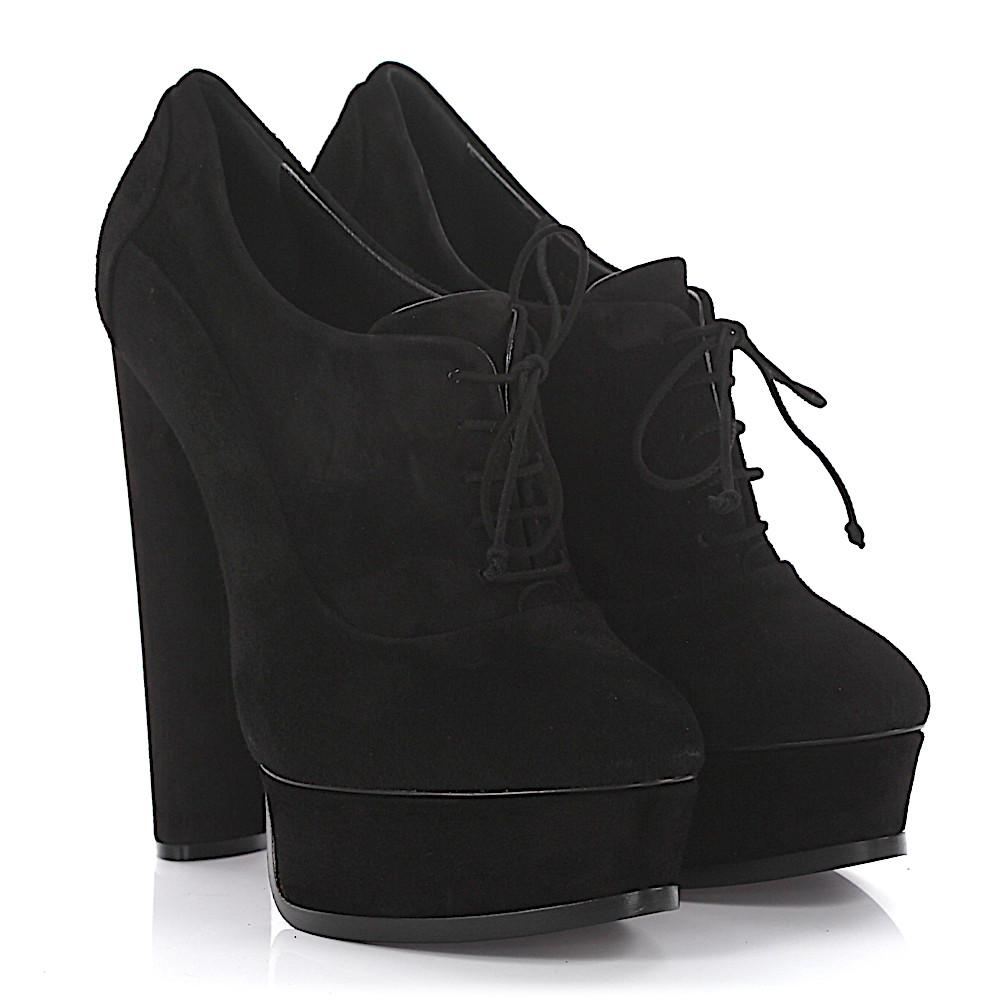 Casadei Ankle Boots 1c046e Plateau Suede Black Lyst