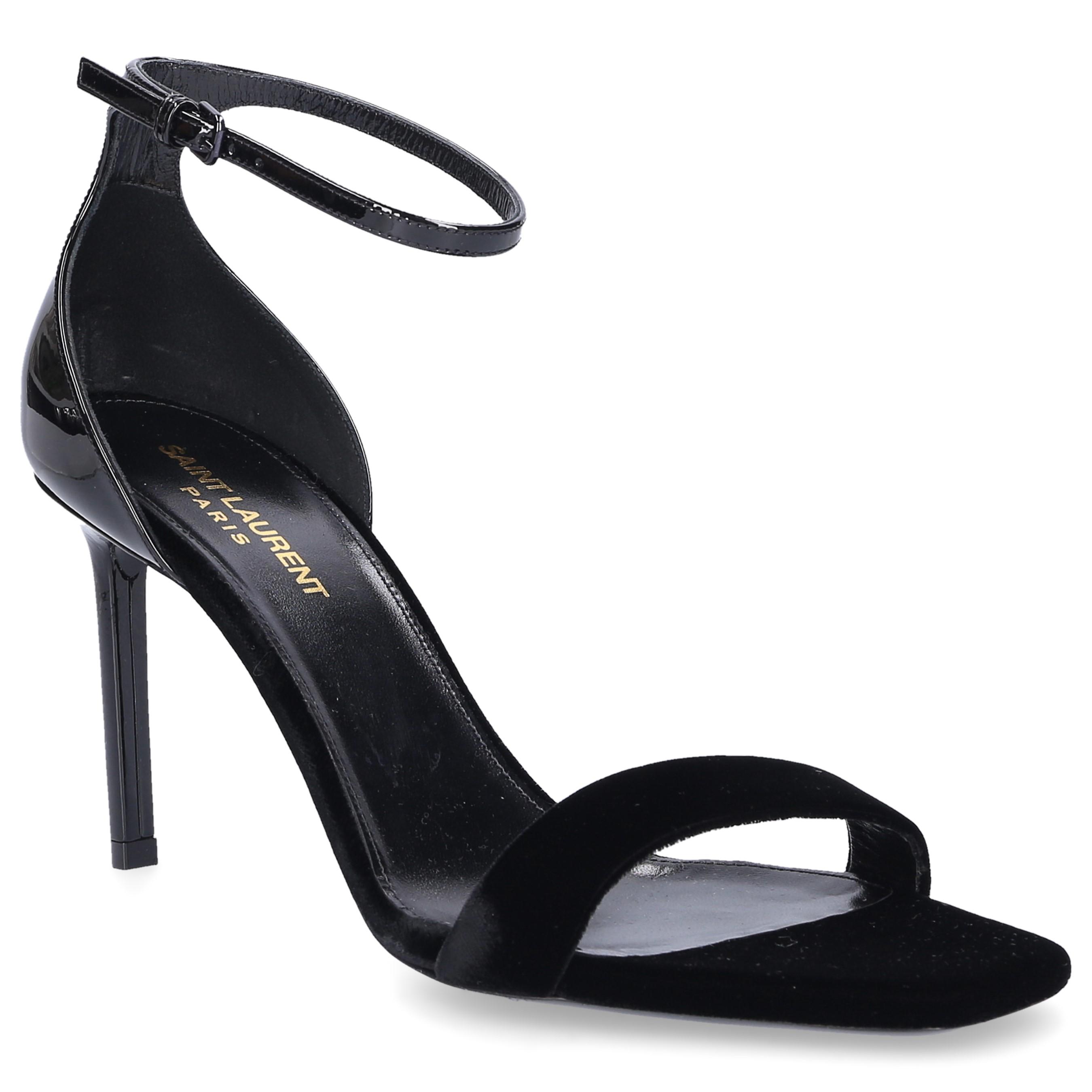 Saint Laurent Leather Amber Sandals in Nero (Black) - Save 57% | Lyst