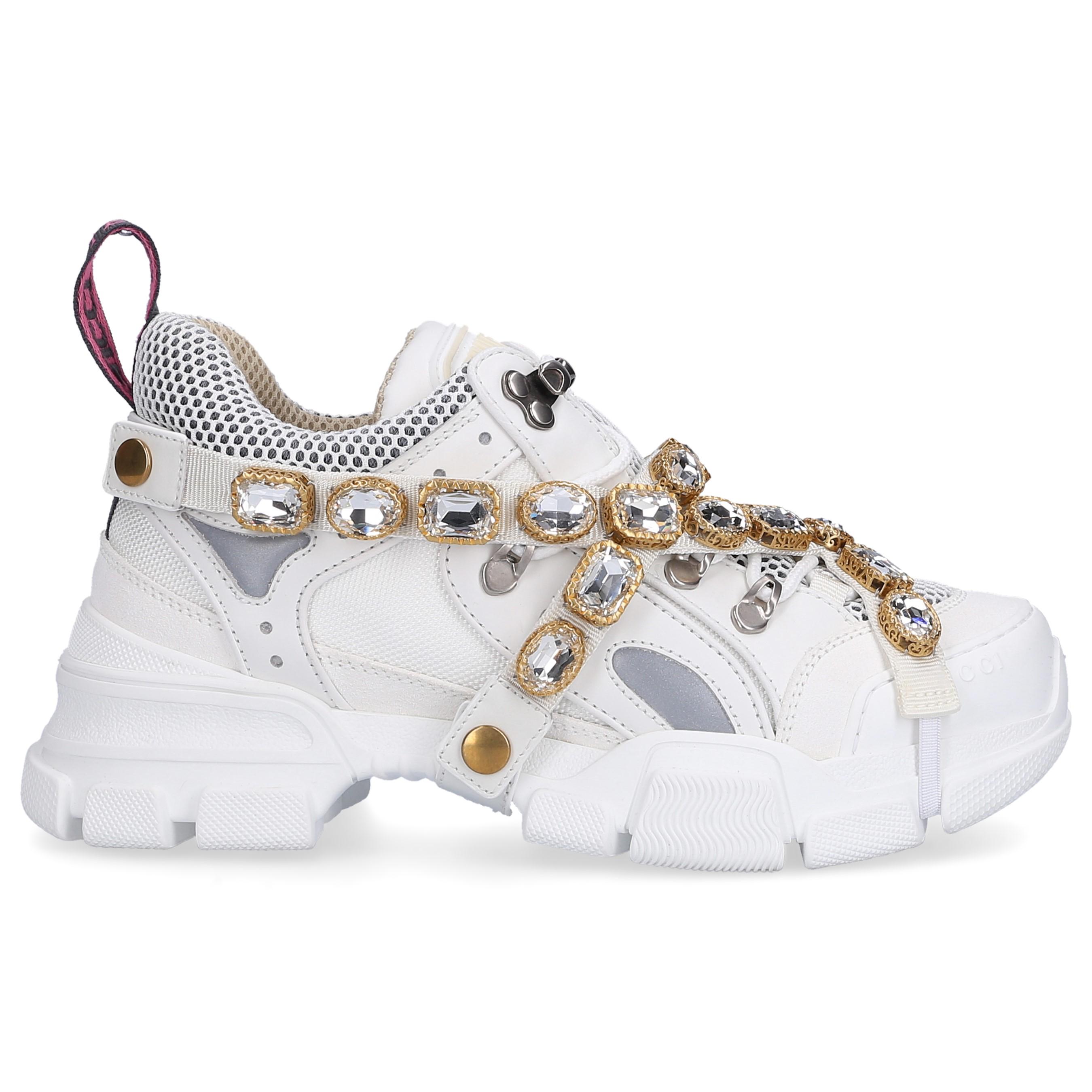 Gucci Flashtrek Embellished Trainers in White | Lyst