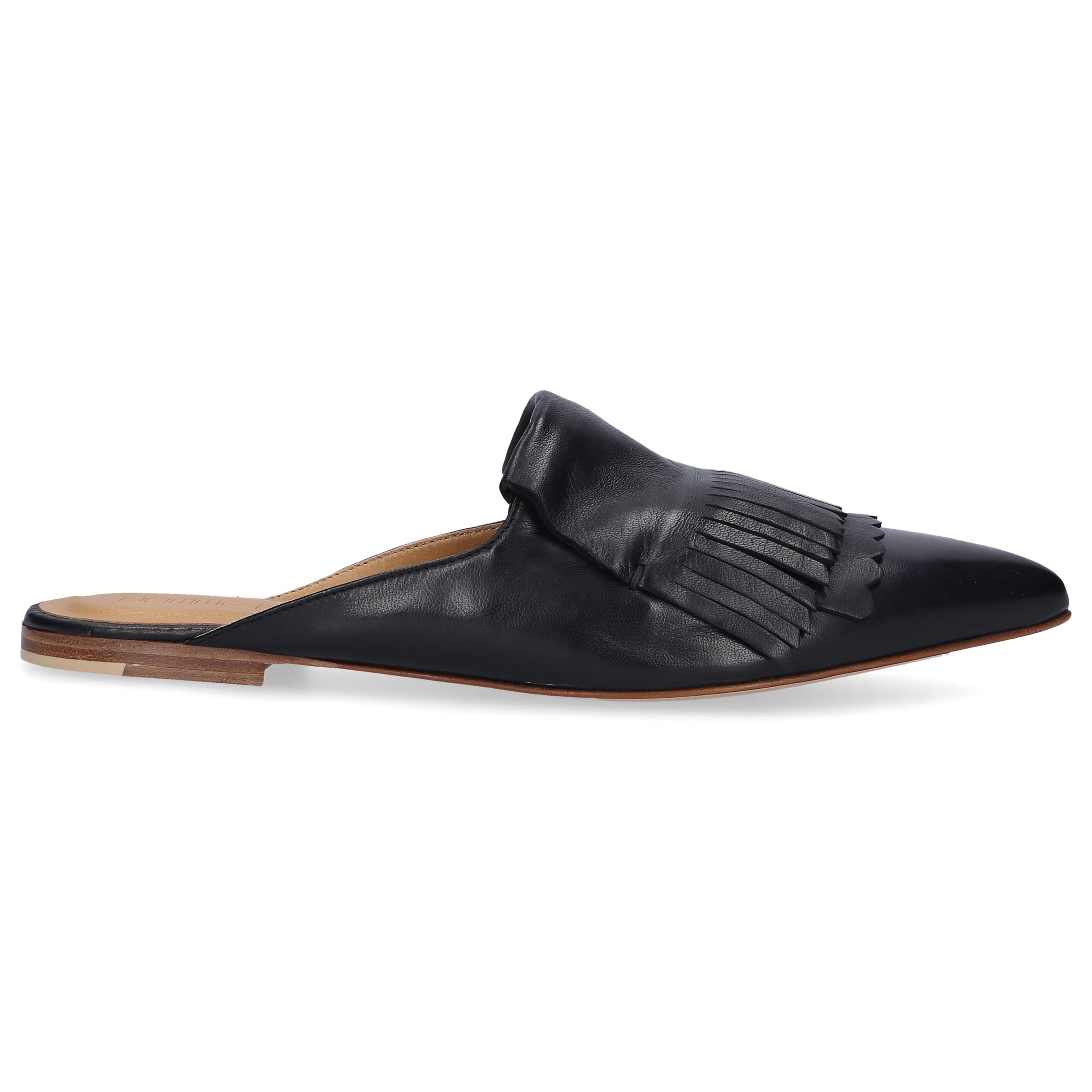 Pomme D'or Leather Slip On Shoes Sabot in Black - Lyst