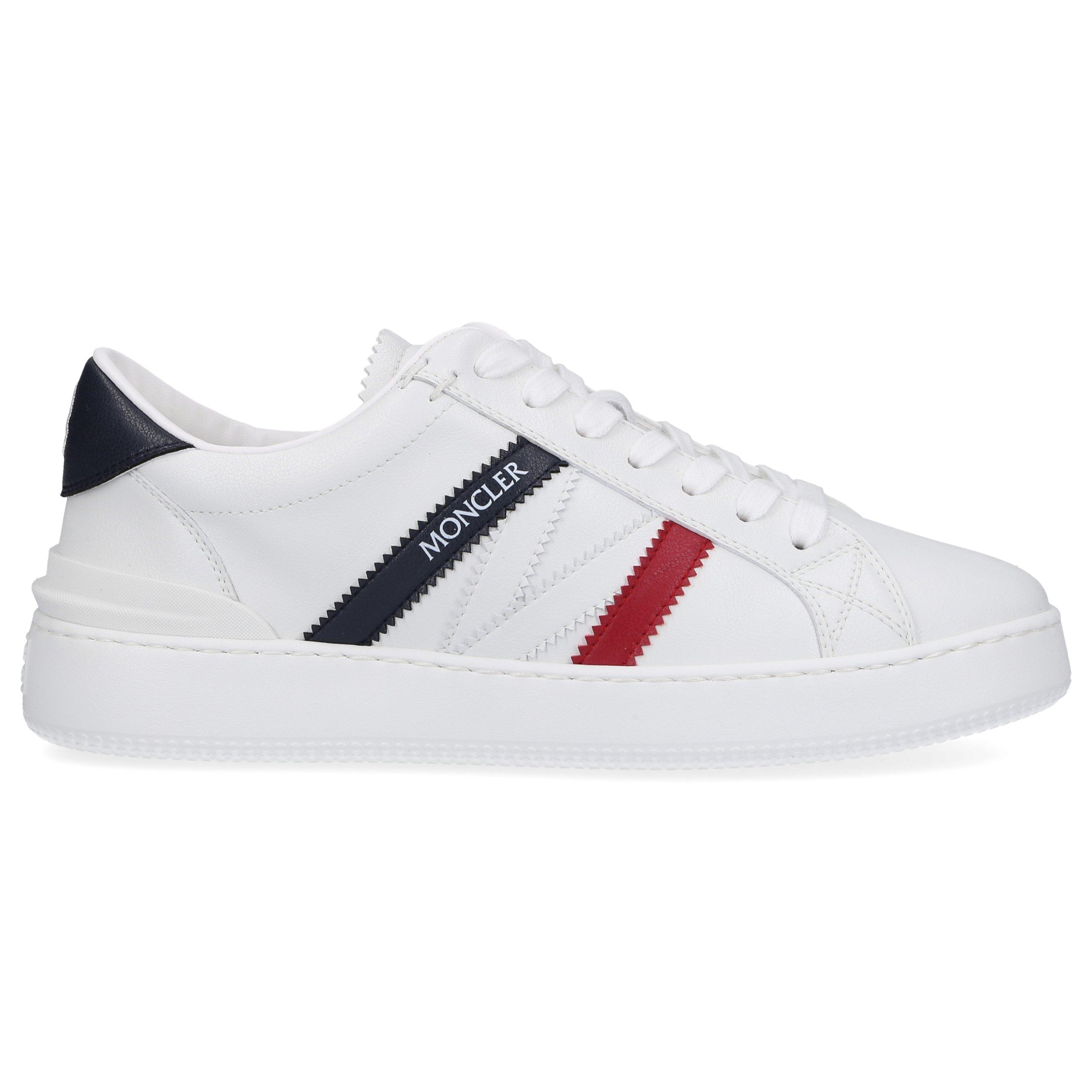 Moncler Low-top Sneakers Monaco Calfskin in White | Lyst