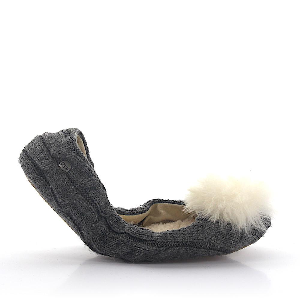 UGG Foldable Ballerina Slippers Andi Knitted Gray Puschel | Lyst