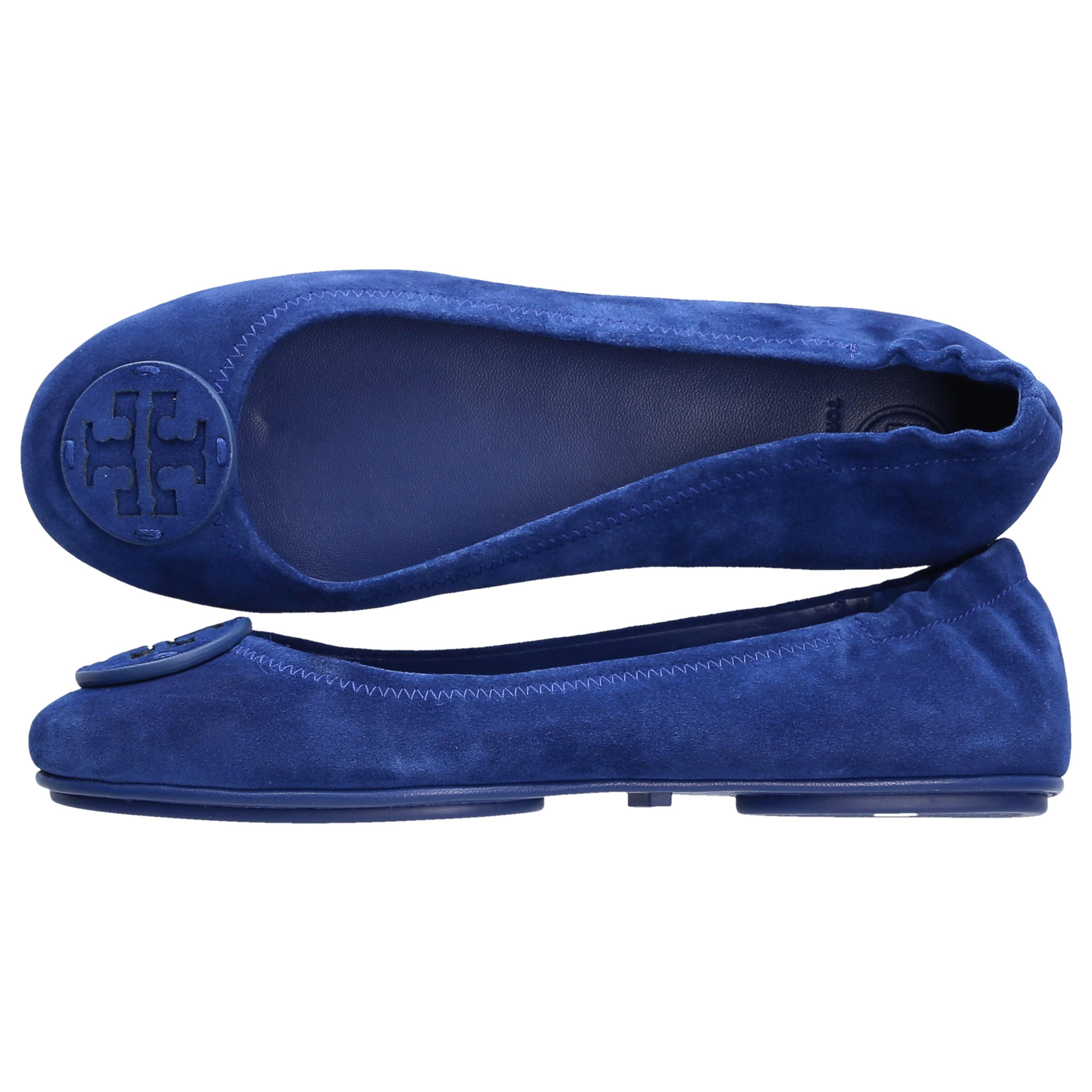 Tory Burch Suede Classic Ballet Flats Minnie in Blue - Lyst