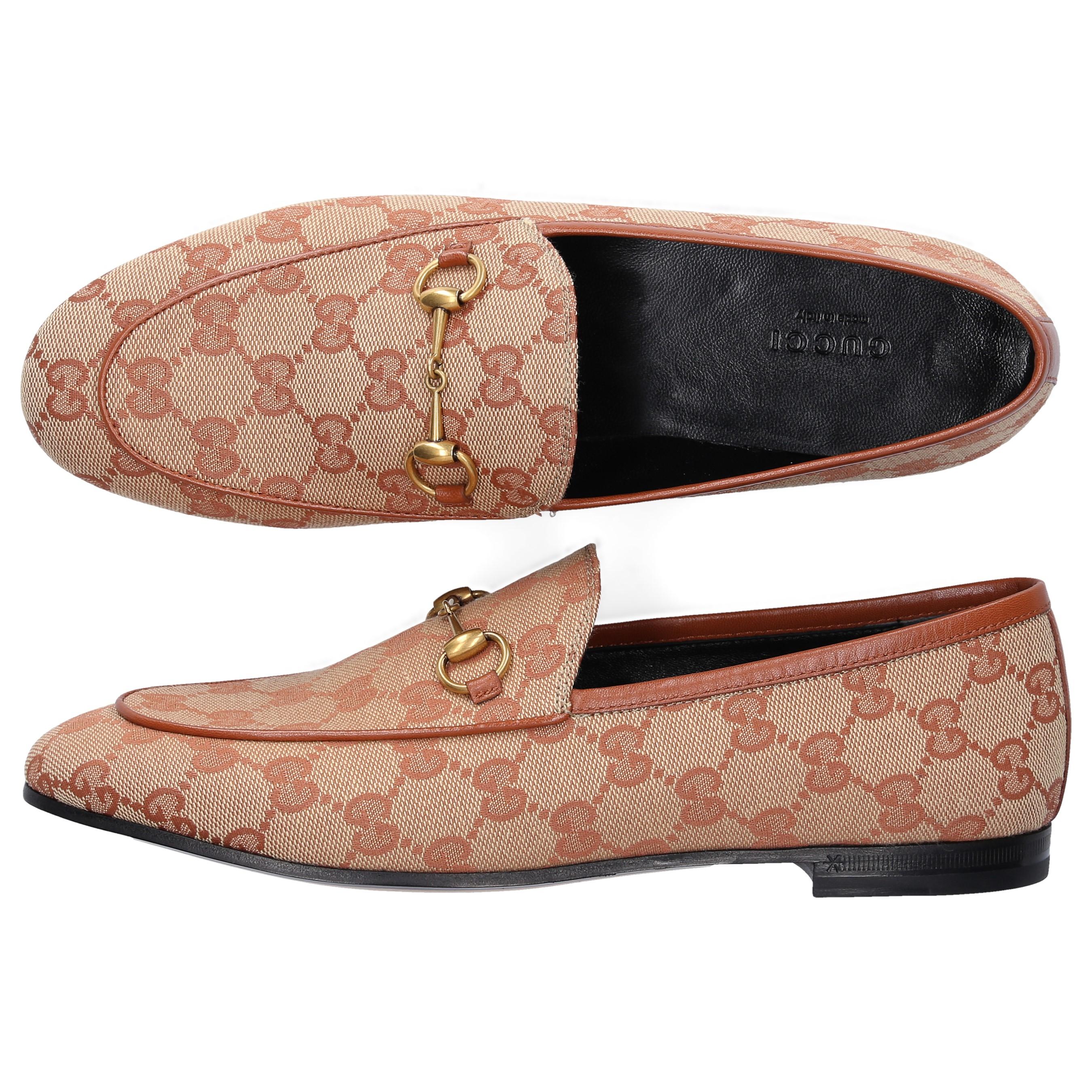 Gucci Canvas Slip On Shoes Jordaan in Beige (Natural) - Lyst