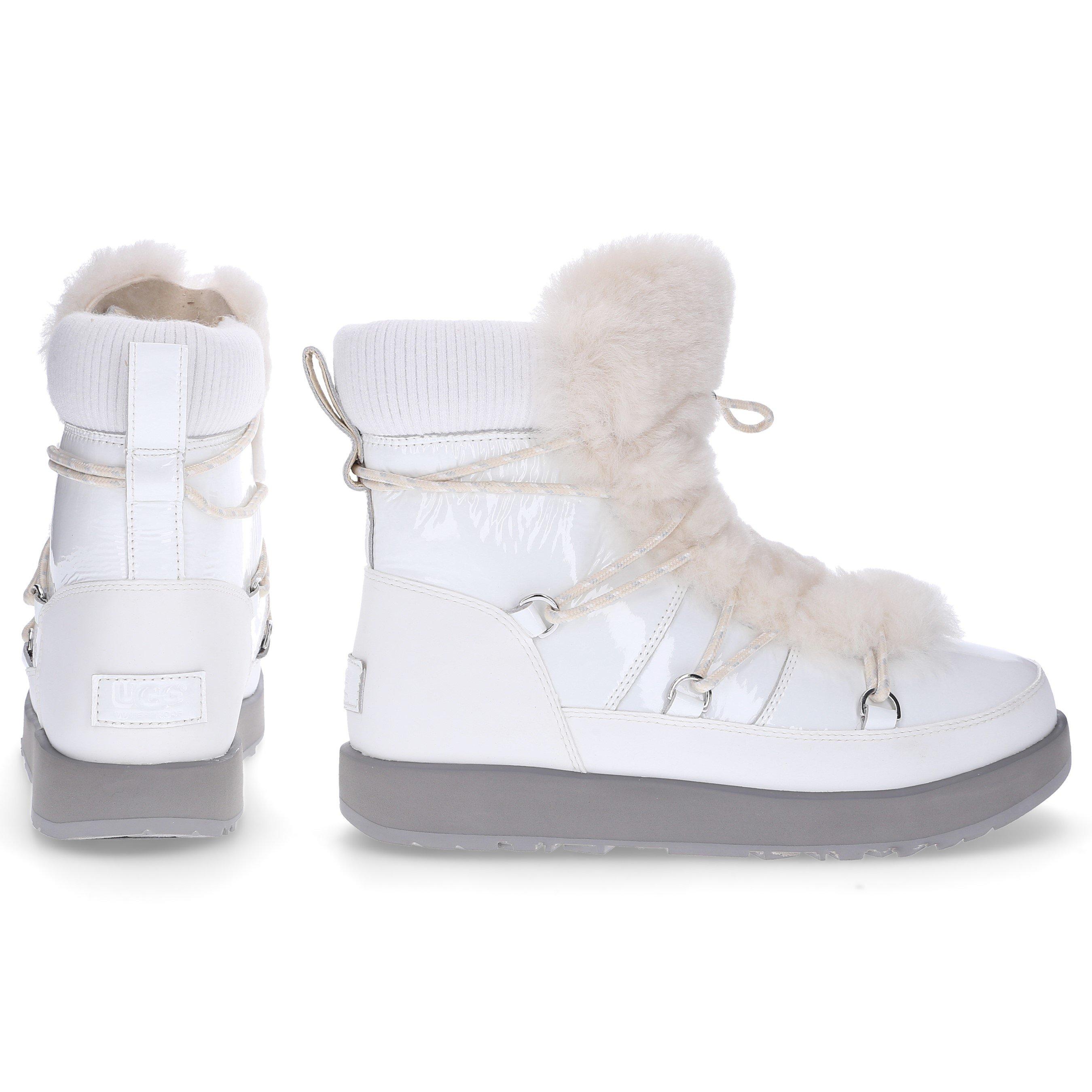 UGG Women's Highland Round Toe Leather & Sheepskin Waterproof Boots in  White - Save 66% | Lyst
