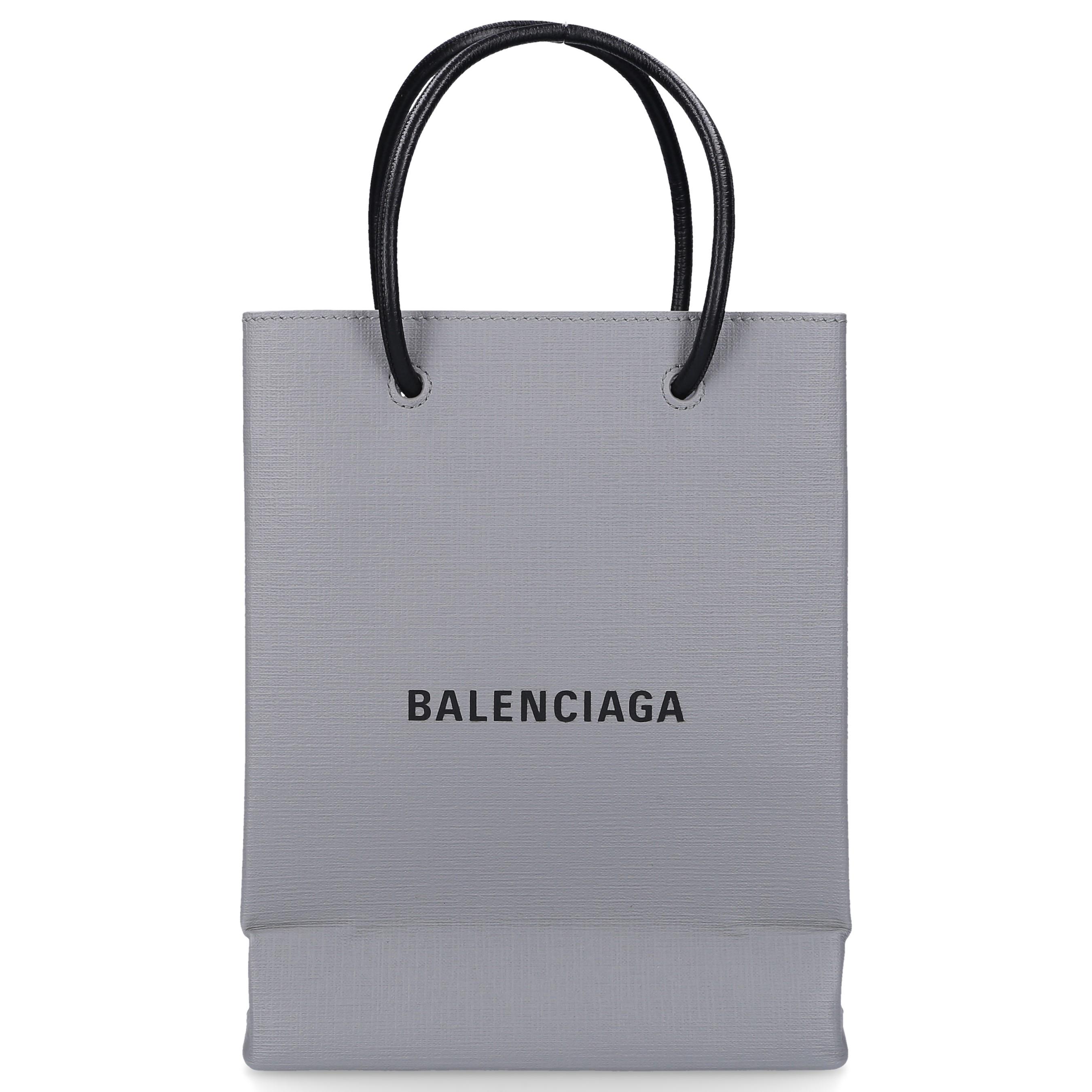 Balenciaga Handbag Shopping Tote Xxs Leather Logo Grey in Gray | Lyst