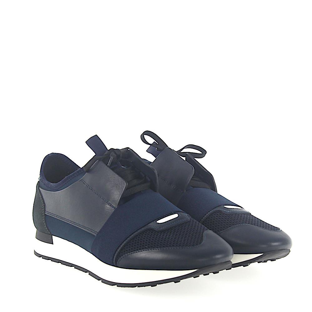 Schandalig Vliegveld Genealogie Balenciaga Men's Race Runners Leather, Suede And Mesh Trainers in Blue for  Men | Lyst