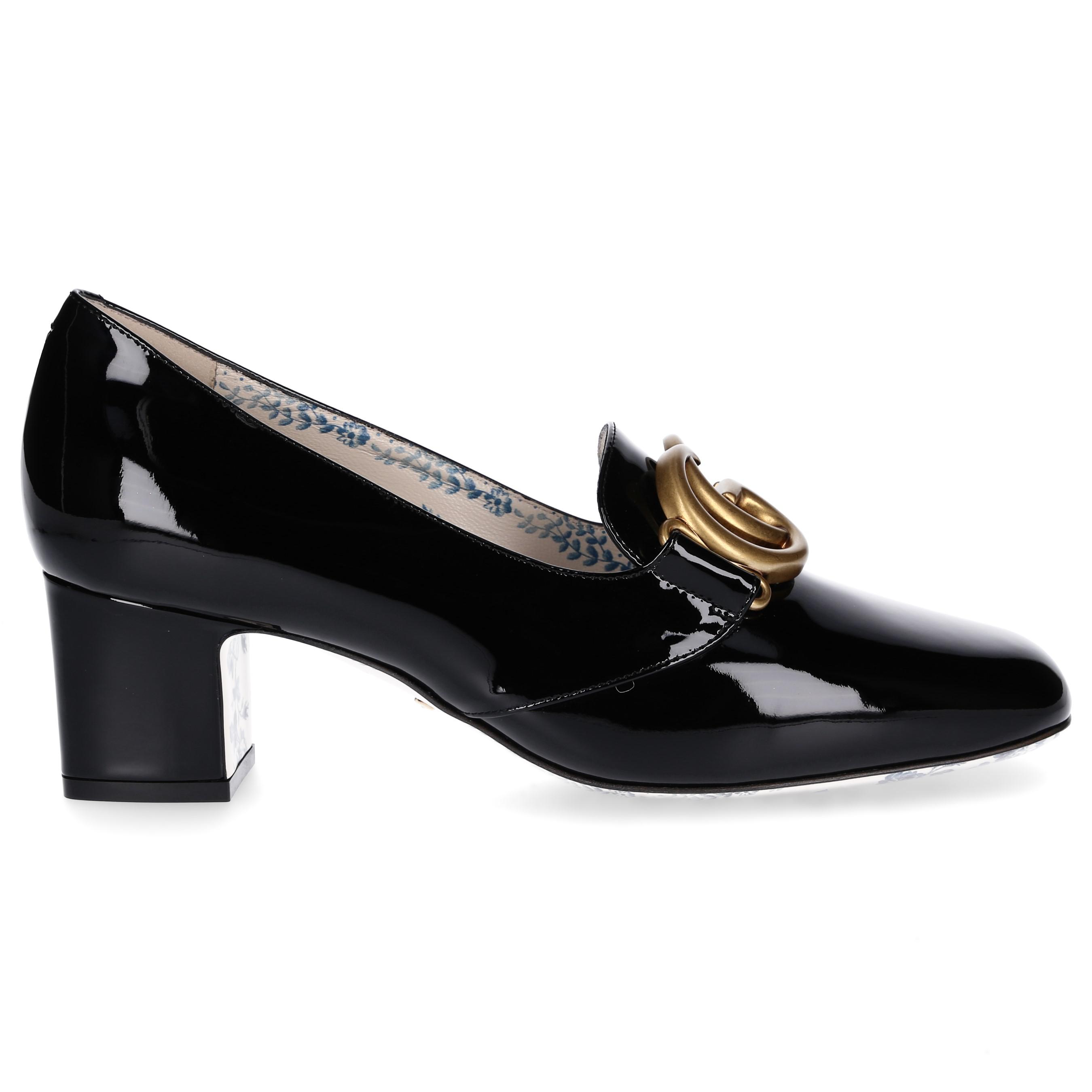Gucci Pumps Vernice Patent Leather Wovendetails Logo Black Lyst