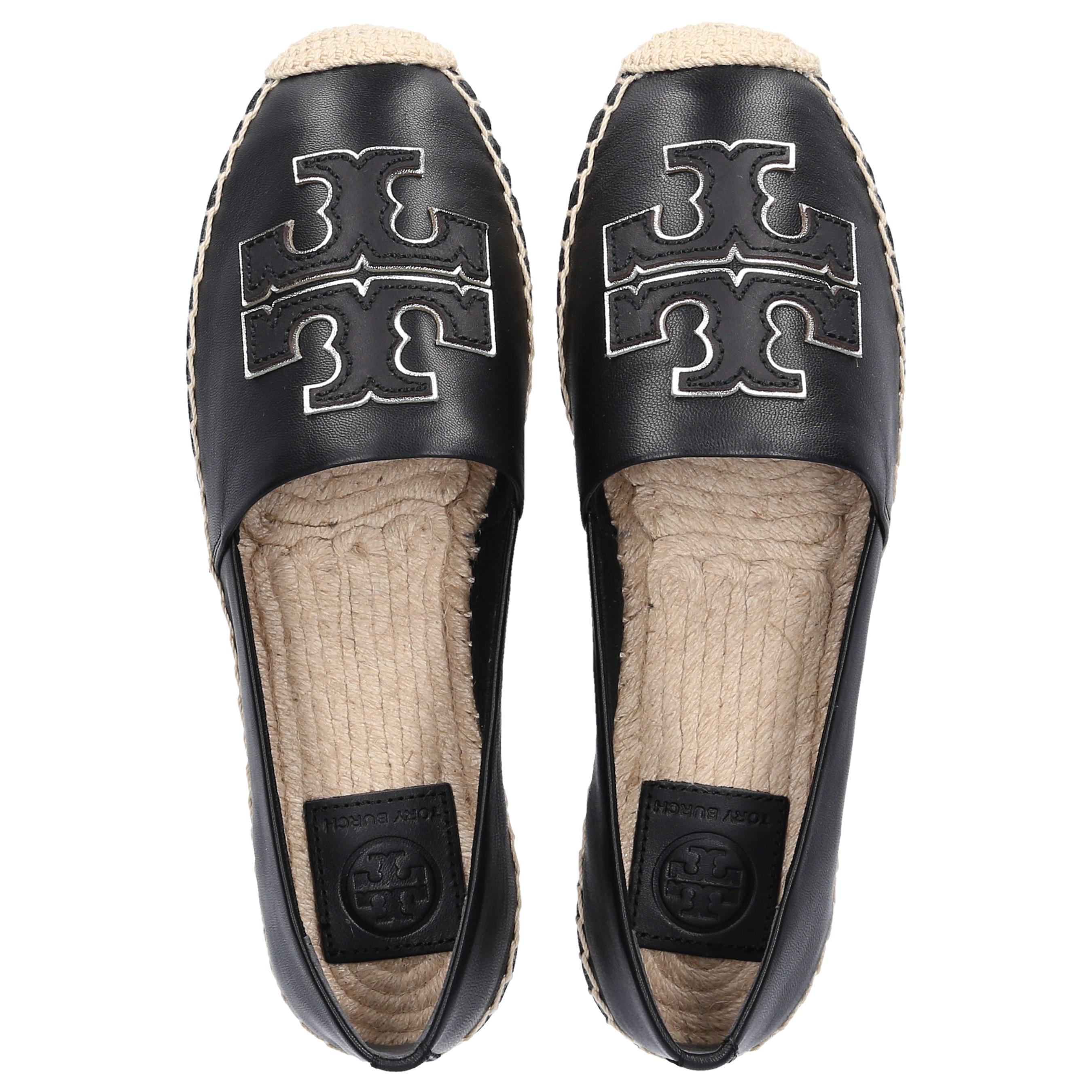 Tory Burch Leather Espadrilles Ines in Black - Lyst