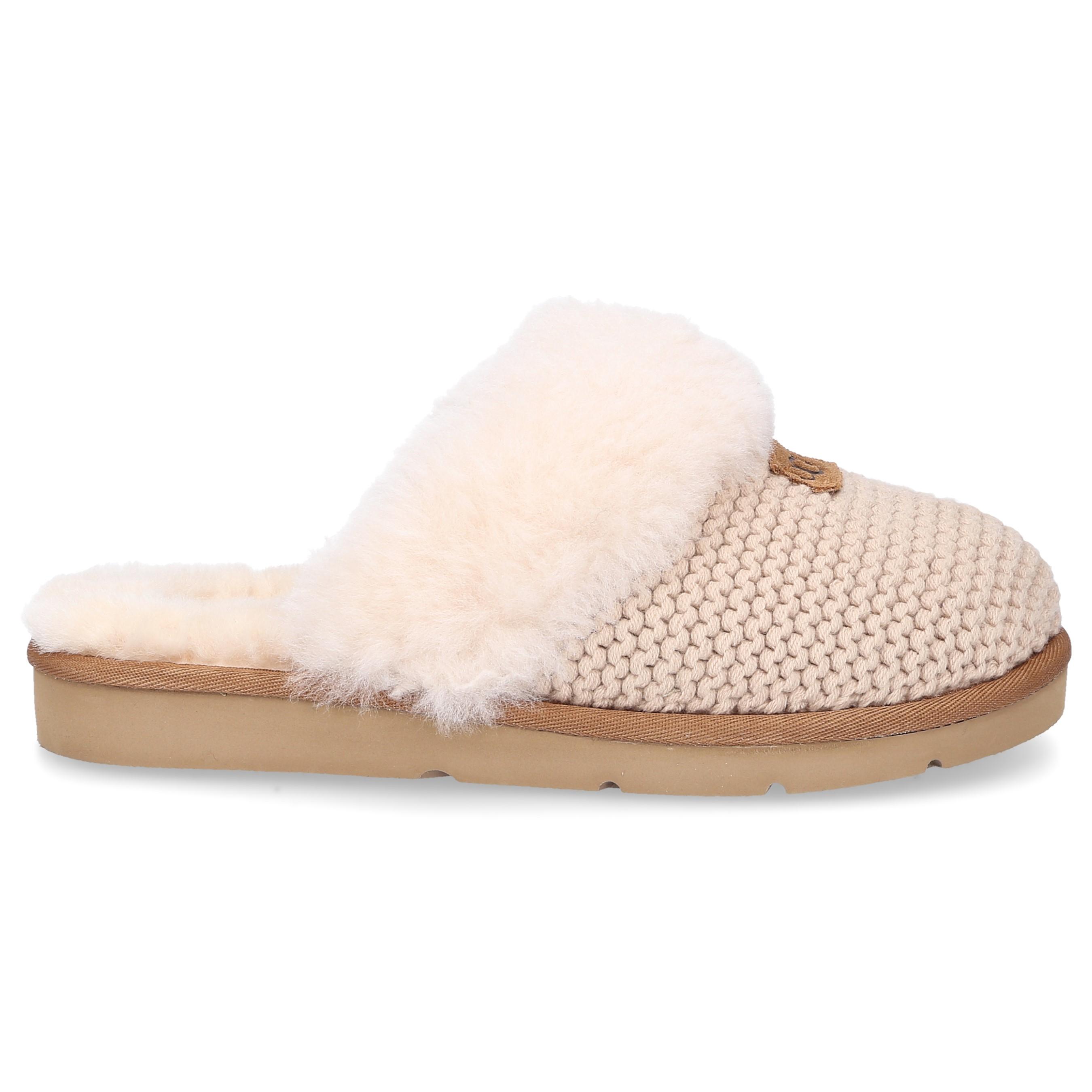 UGG Slippers Cozy Knit Cotton Logo Pale Pink in Beige (Natural) Lyst