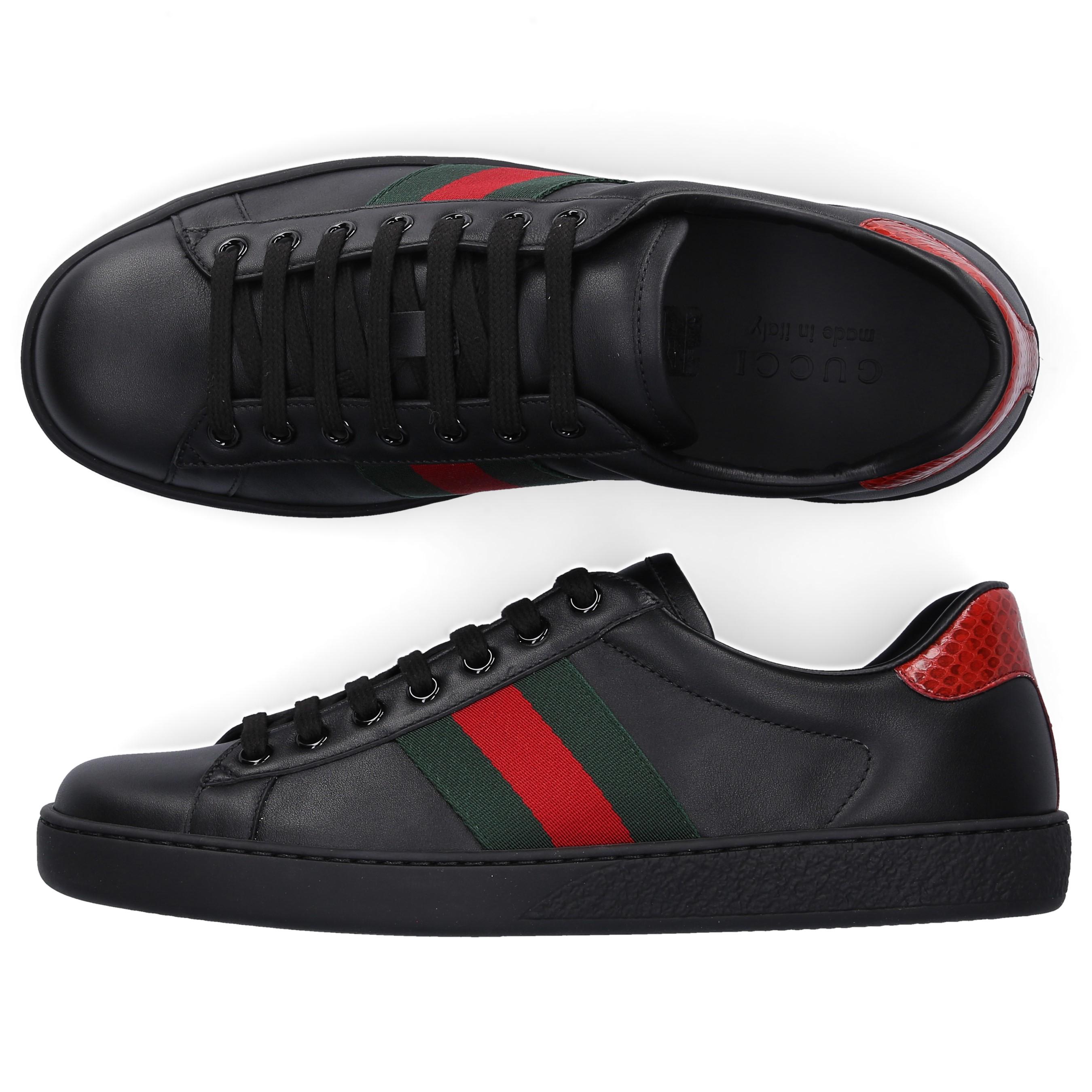Gucci Leather Sneakers Black New Ace for Men - Save 48% - Lyst