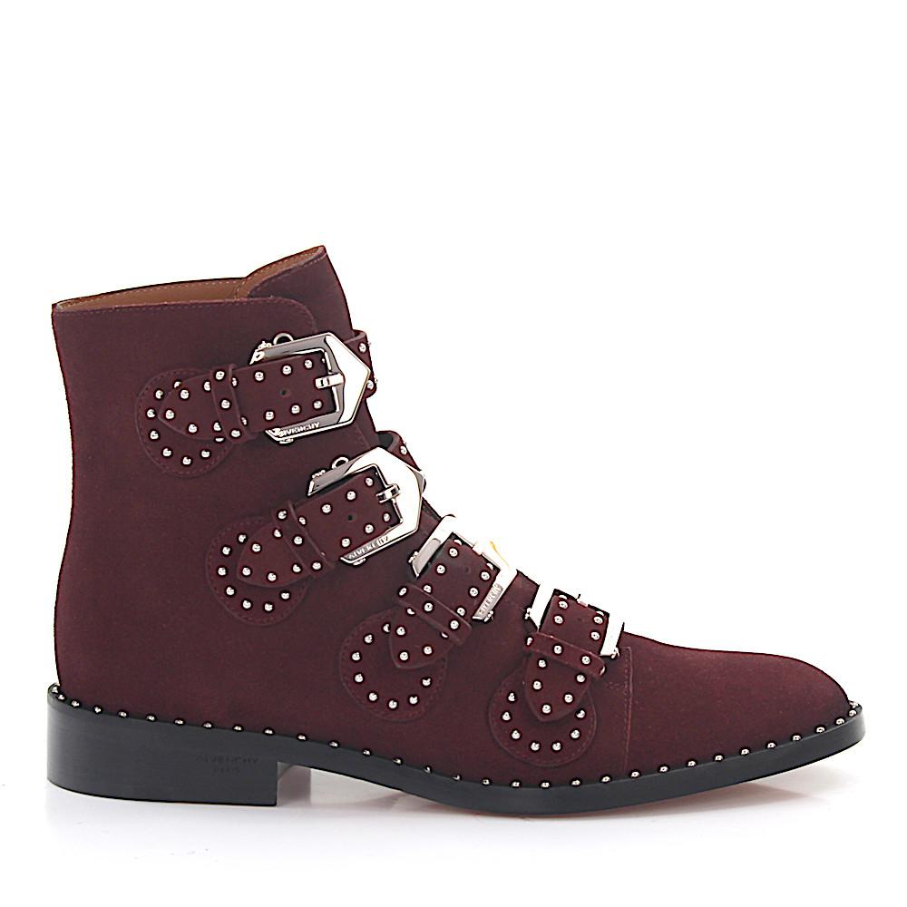 Givenchy Boots Be08143 Suede Red Silver Rivets Lyst