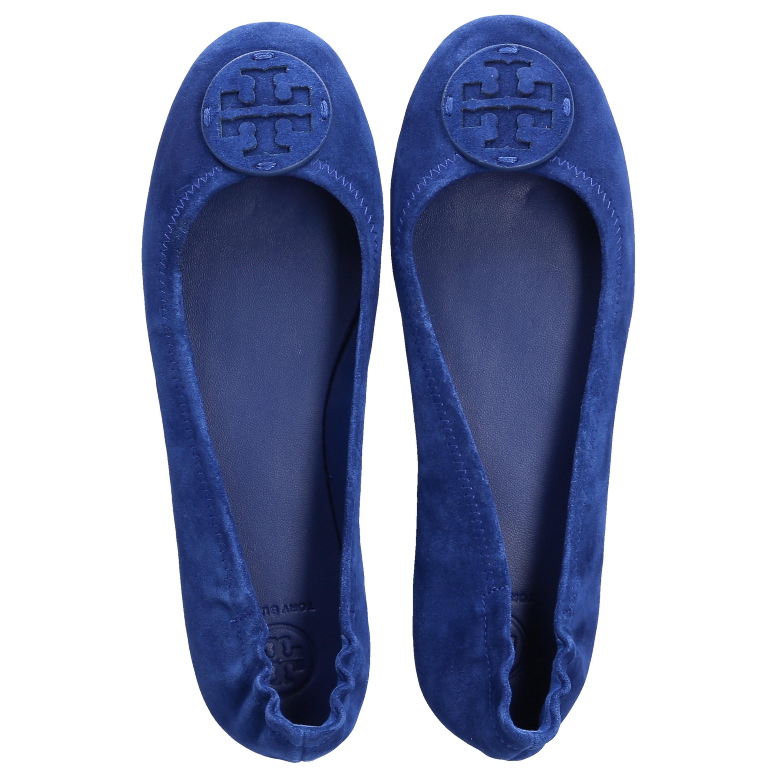 Tory Burch Suede Classic Ballet Flats Minnie in Blue - Lyst