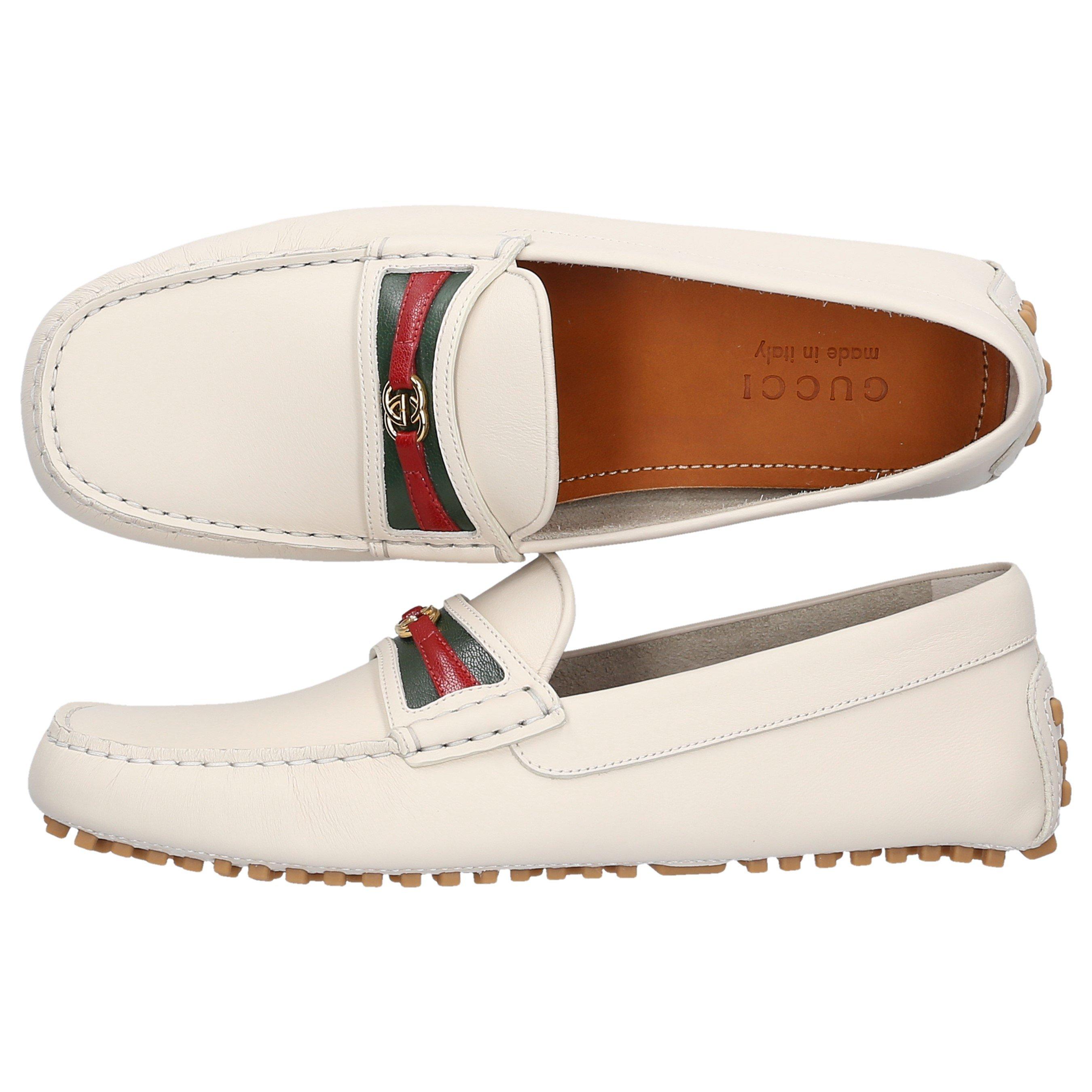 Fantastisch Invloedrijk Stuiteren Gucci Moccasins 1xh30 in White for Men | Lyst