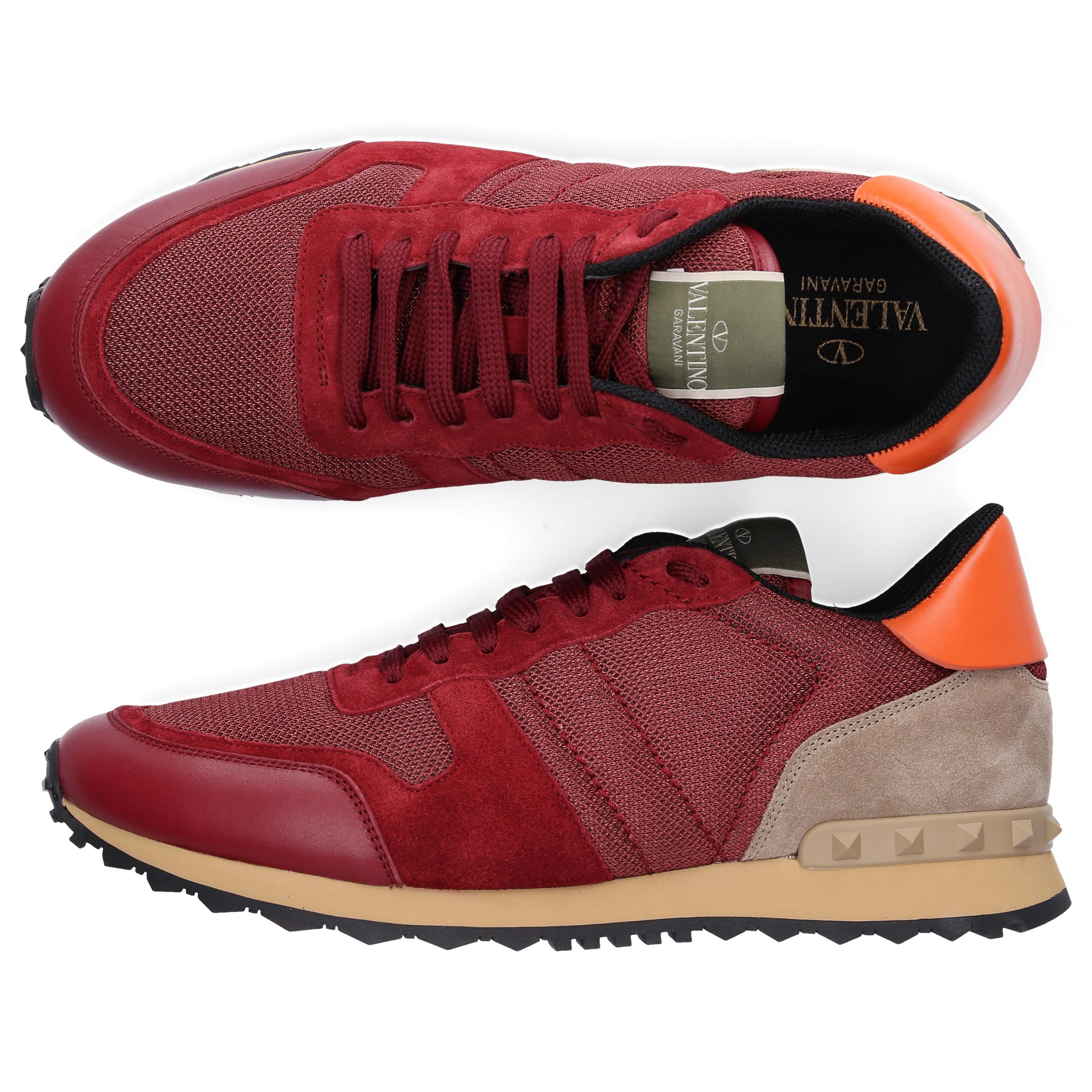 Valentino Leather Sneakers Red S0723 for Men - Lyst