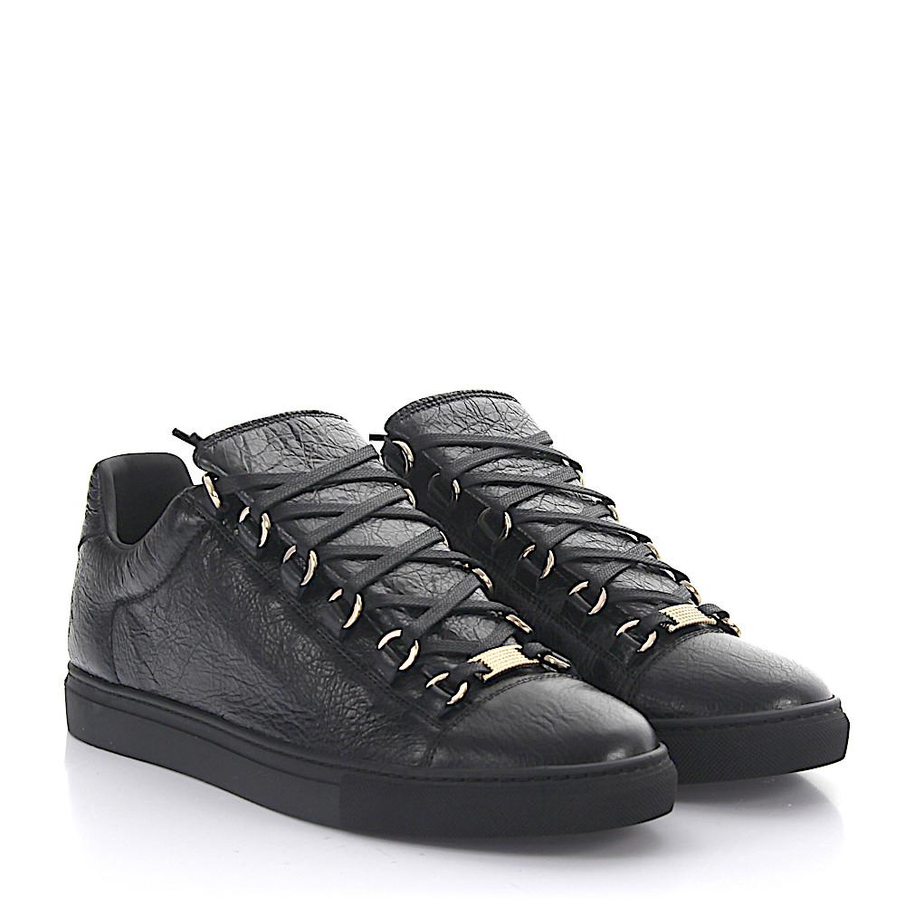 Balenciaga Sneakers Arena Low Crinkled Leather Black for Men - Lyst