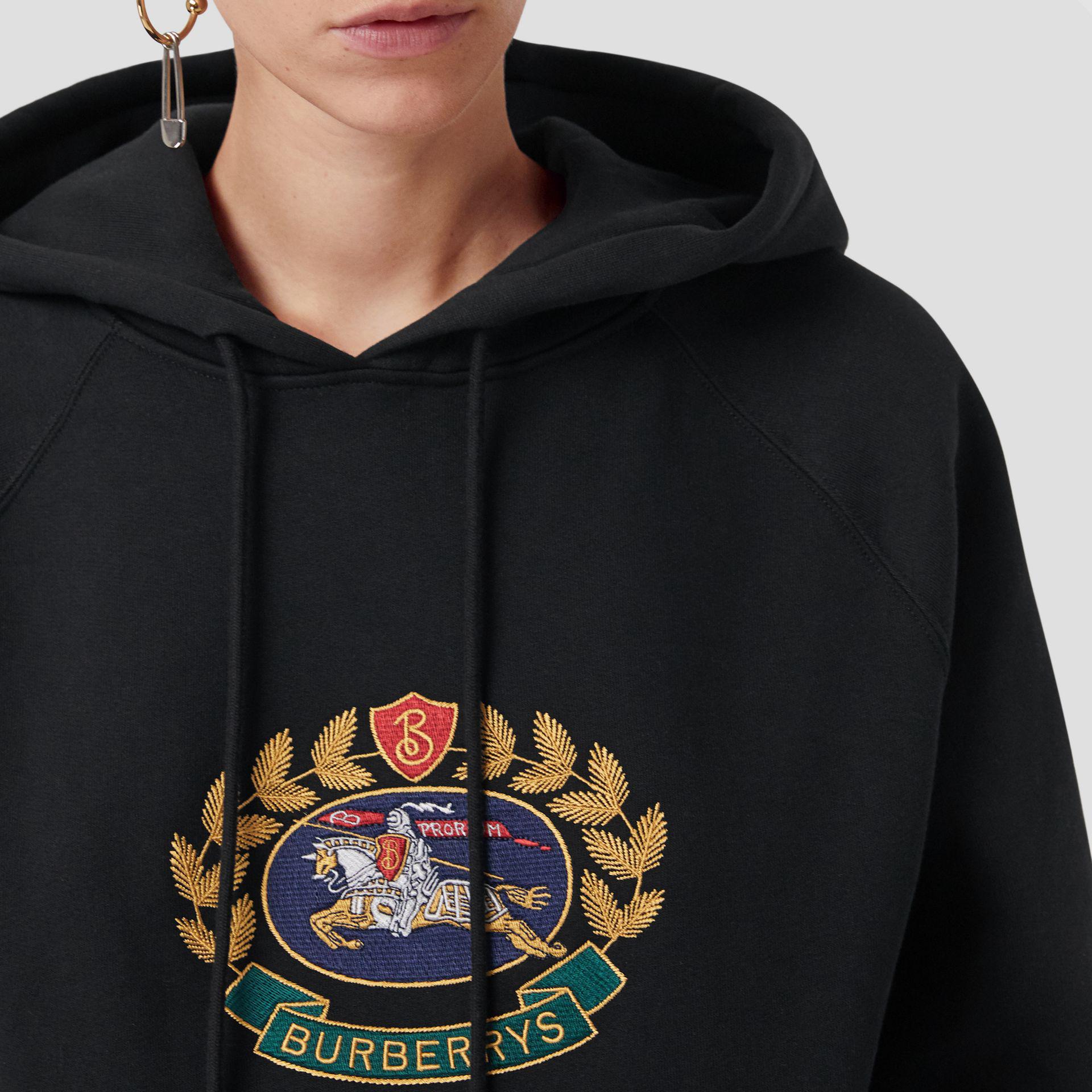 burberry embroidered archive logo jersey hoodie