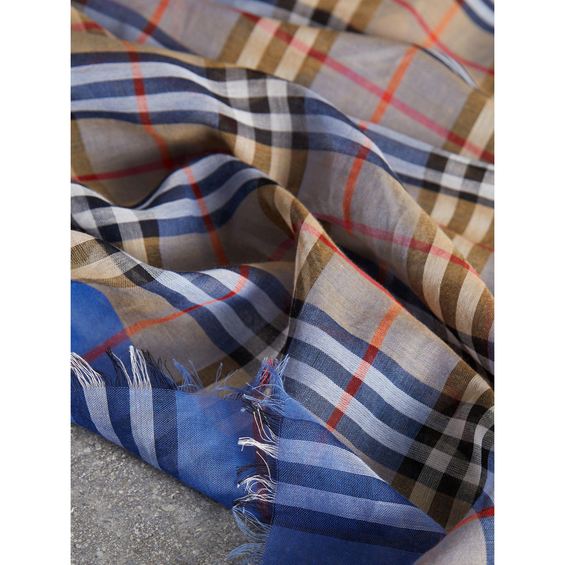 Burberry Two-tone Vintage Check Cotton Square Scarf in Azure Blue (Blue ...
