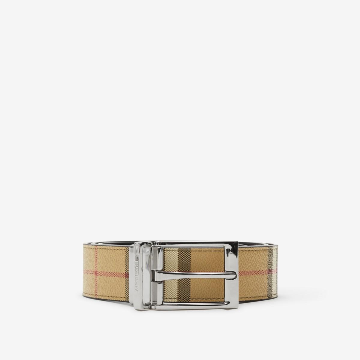 Burberry Reversible Check Belt in Metallic for Men Lyst