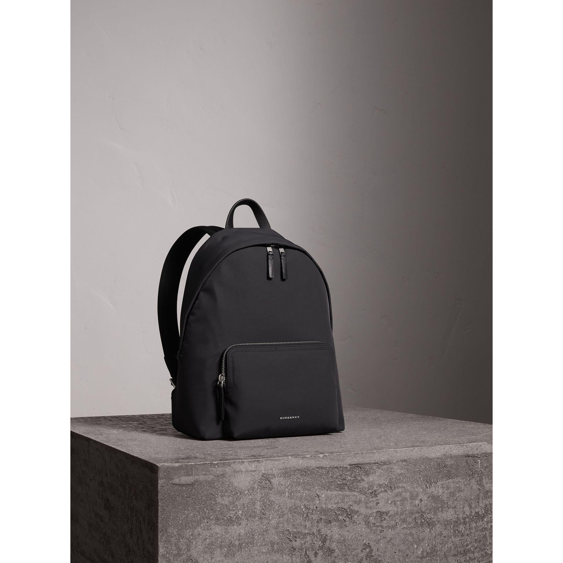burberry black leather backpack