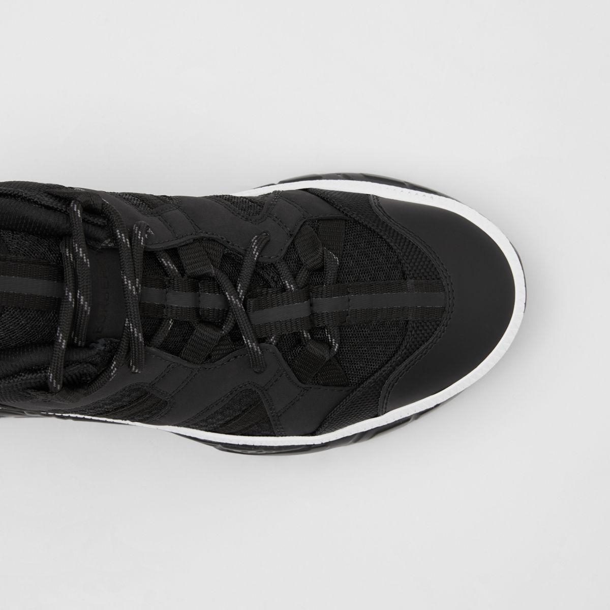burberry nubuck and mesh sneakers