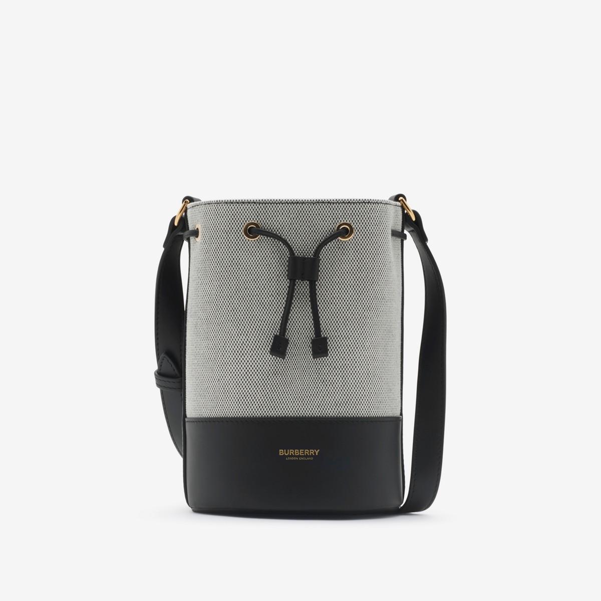 Burberry Mini Canvas Bucket Bag in Black Lyst UK