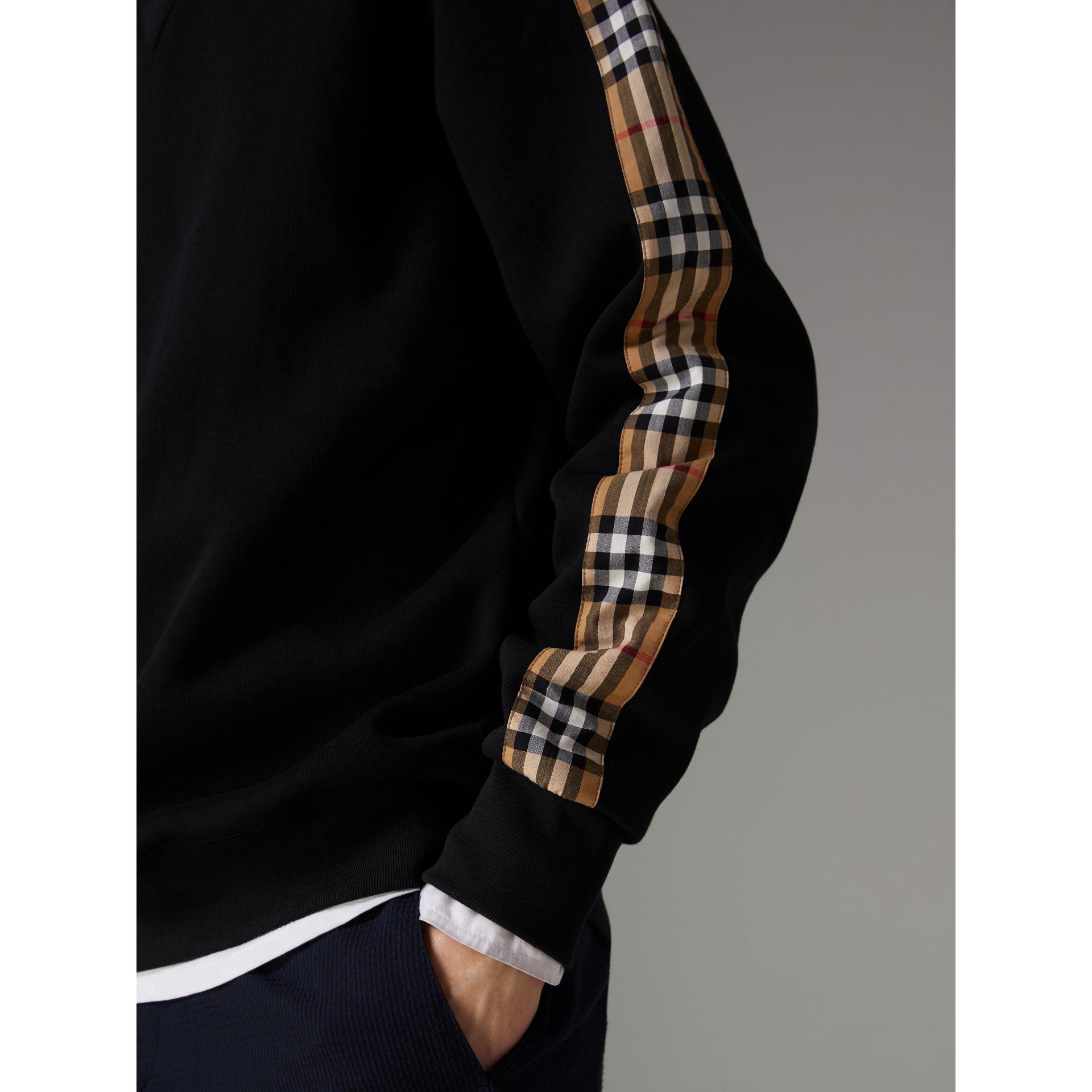 Burberry Vintage Check Detail Cotton Blend Sweatshirt in Black for 