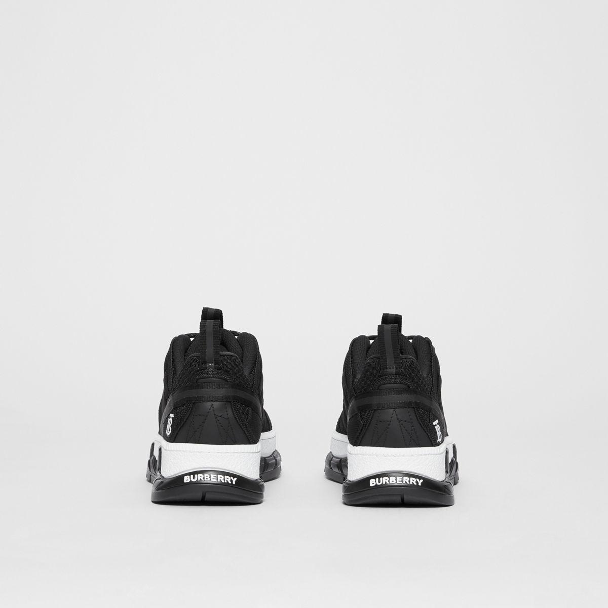 burberry nubuck and mesh sneakers
