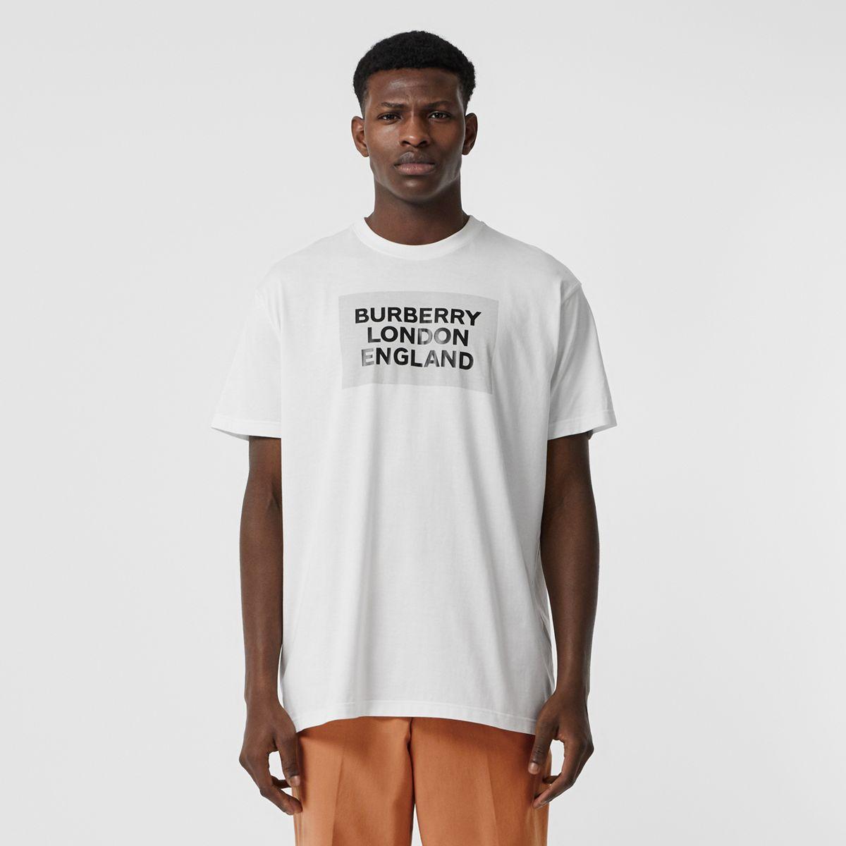 Burberry London England Logo Cotton T-shirt in White for Men | Lyst UK