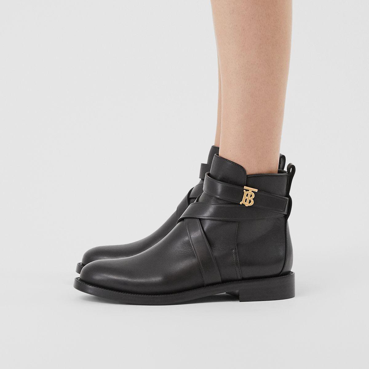 Burberry Monogram Motif Leather Ankle 