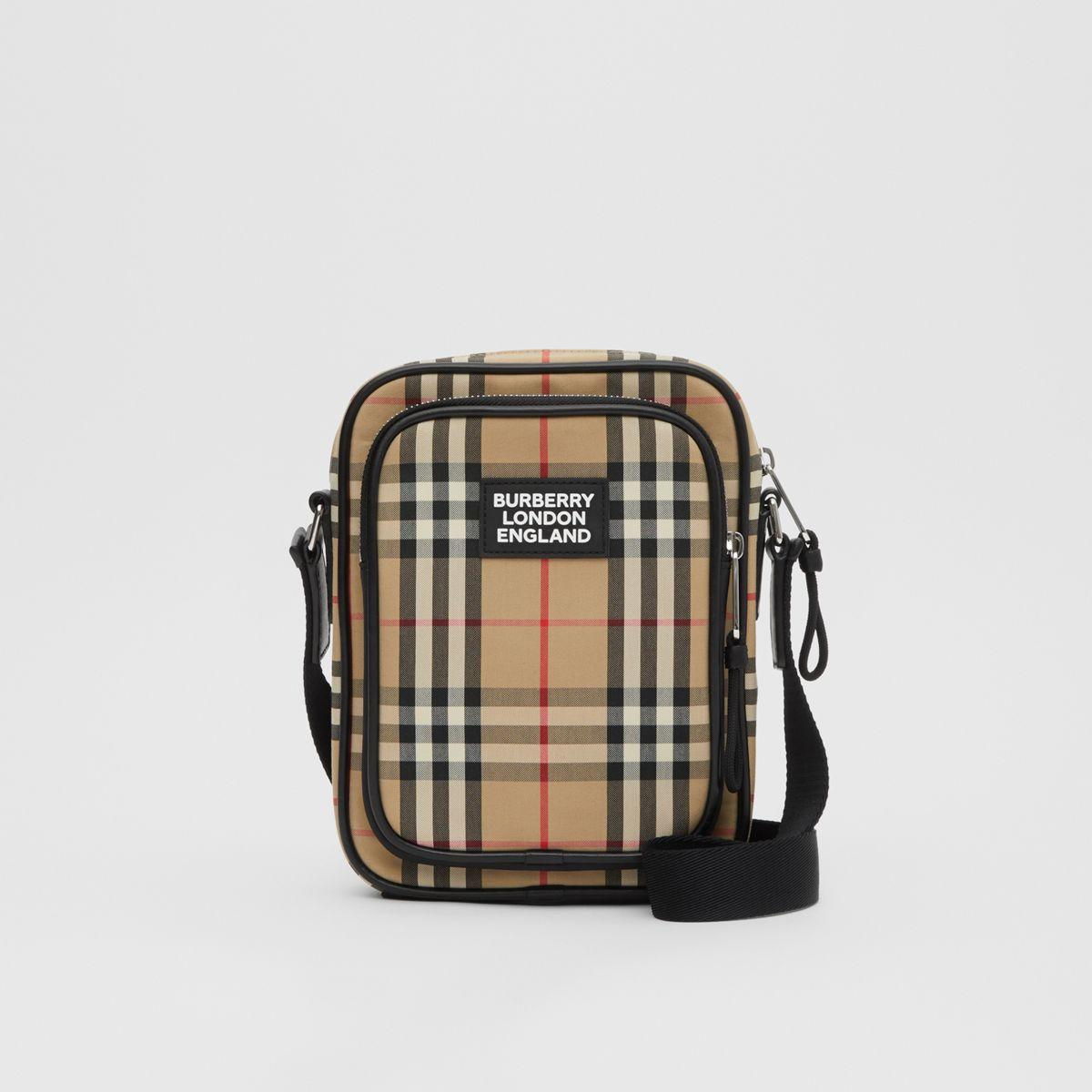 Burberry Vintage Check & Leather Crossbody Bag for Men | Lyst