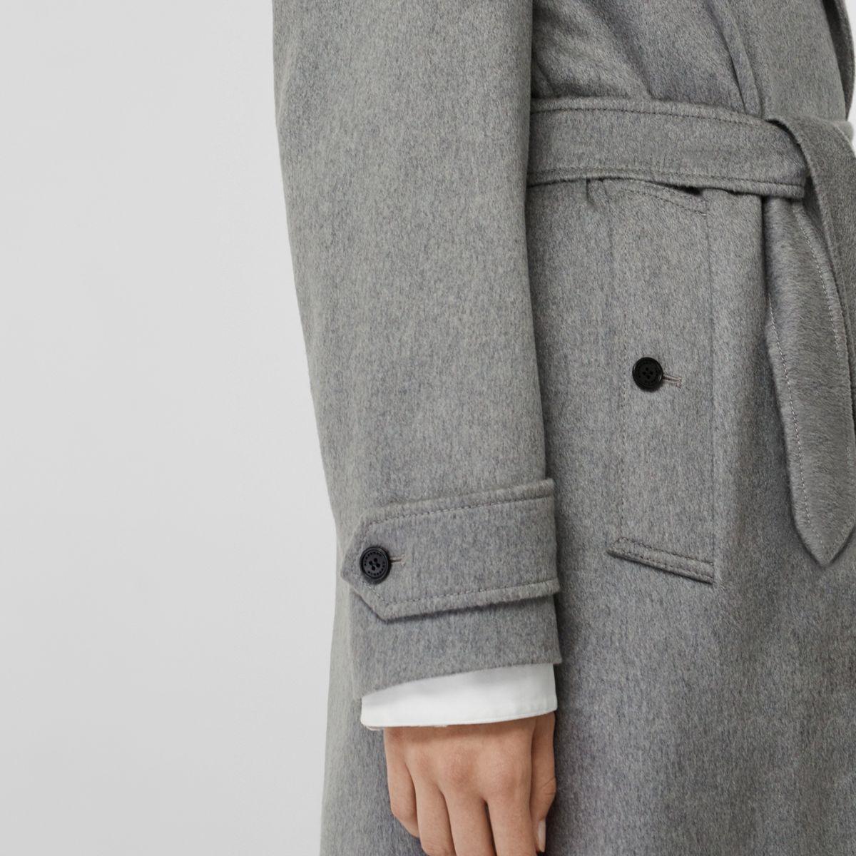 burberry peak lapel cashmere wrap coat