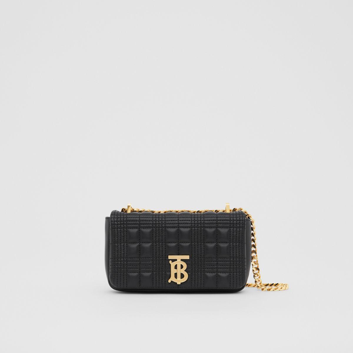 Burberry Quilted Leather Mini Lola Bag in Black