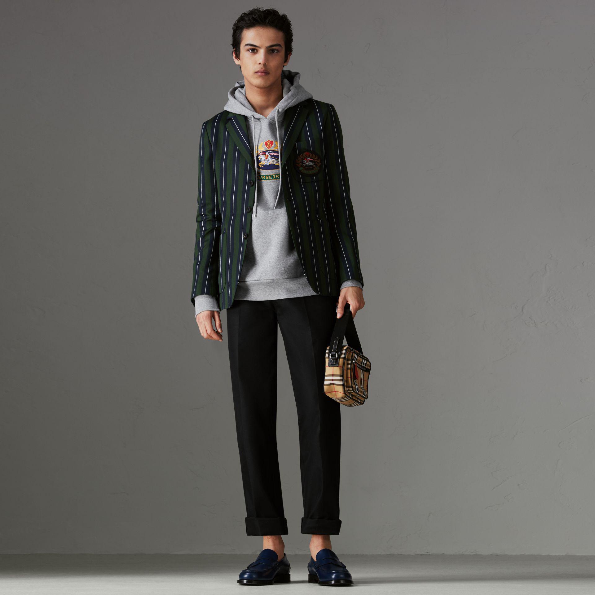 burberry embroidered archive logo jersey hoodie