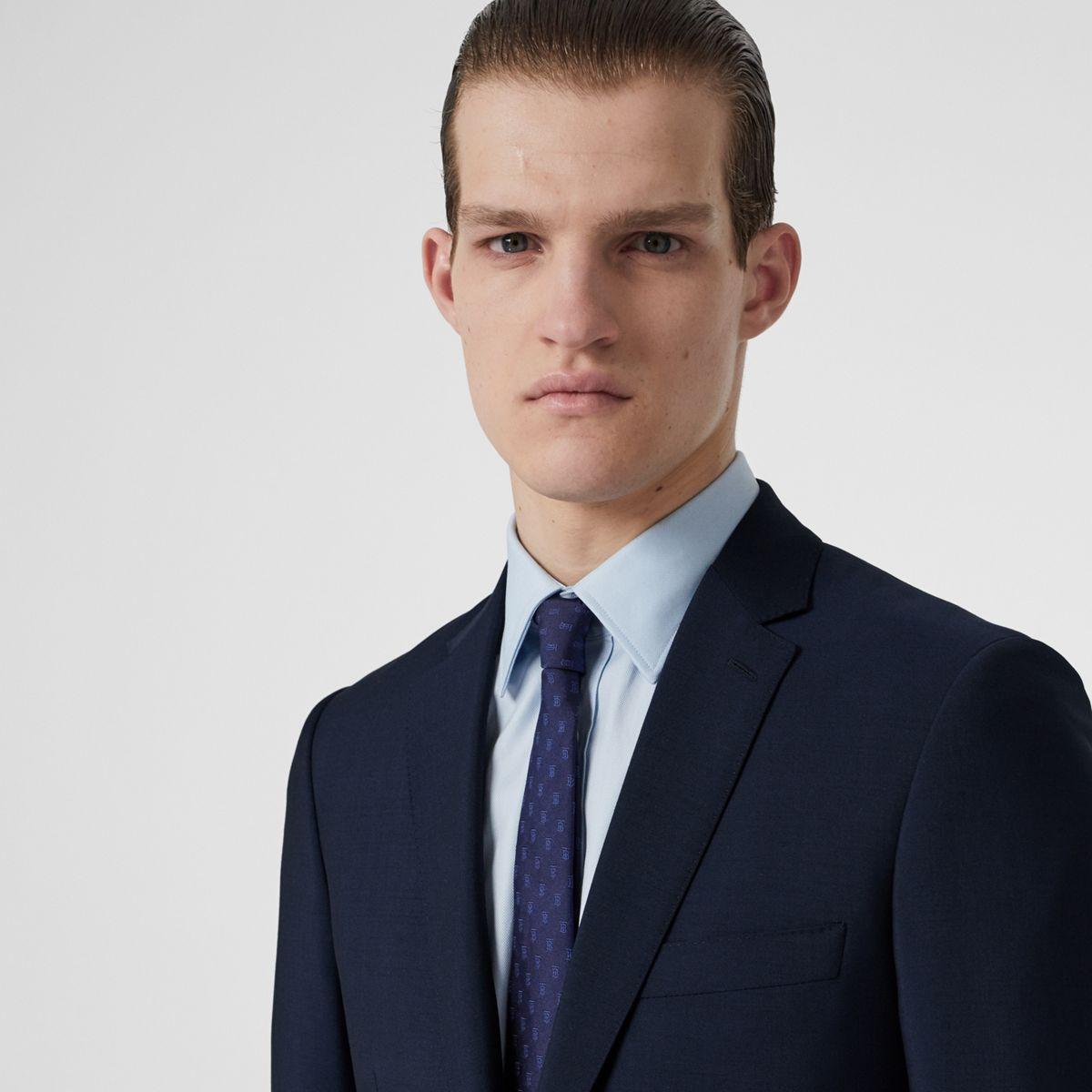 navy burberry suit