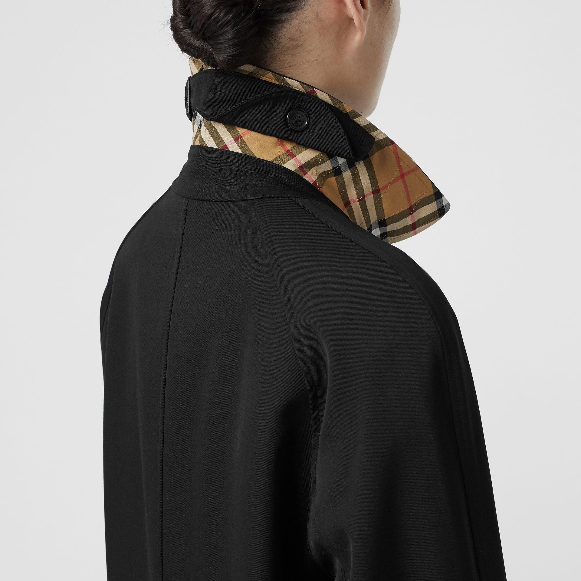 Burberry Grommet Detail Wool Gabardine Car Coat in Black Lyst