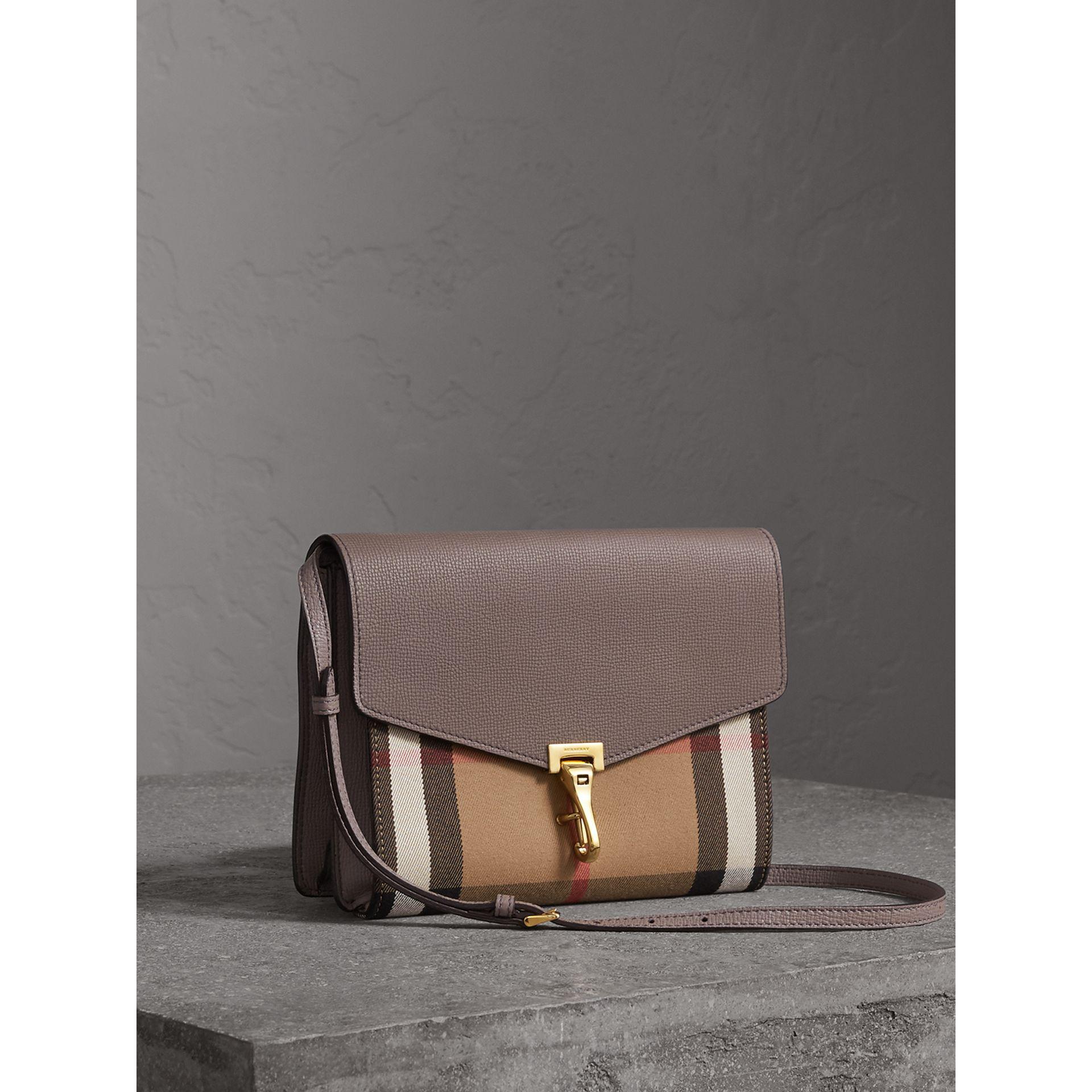 burberry small leather and house check crossbody bag