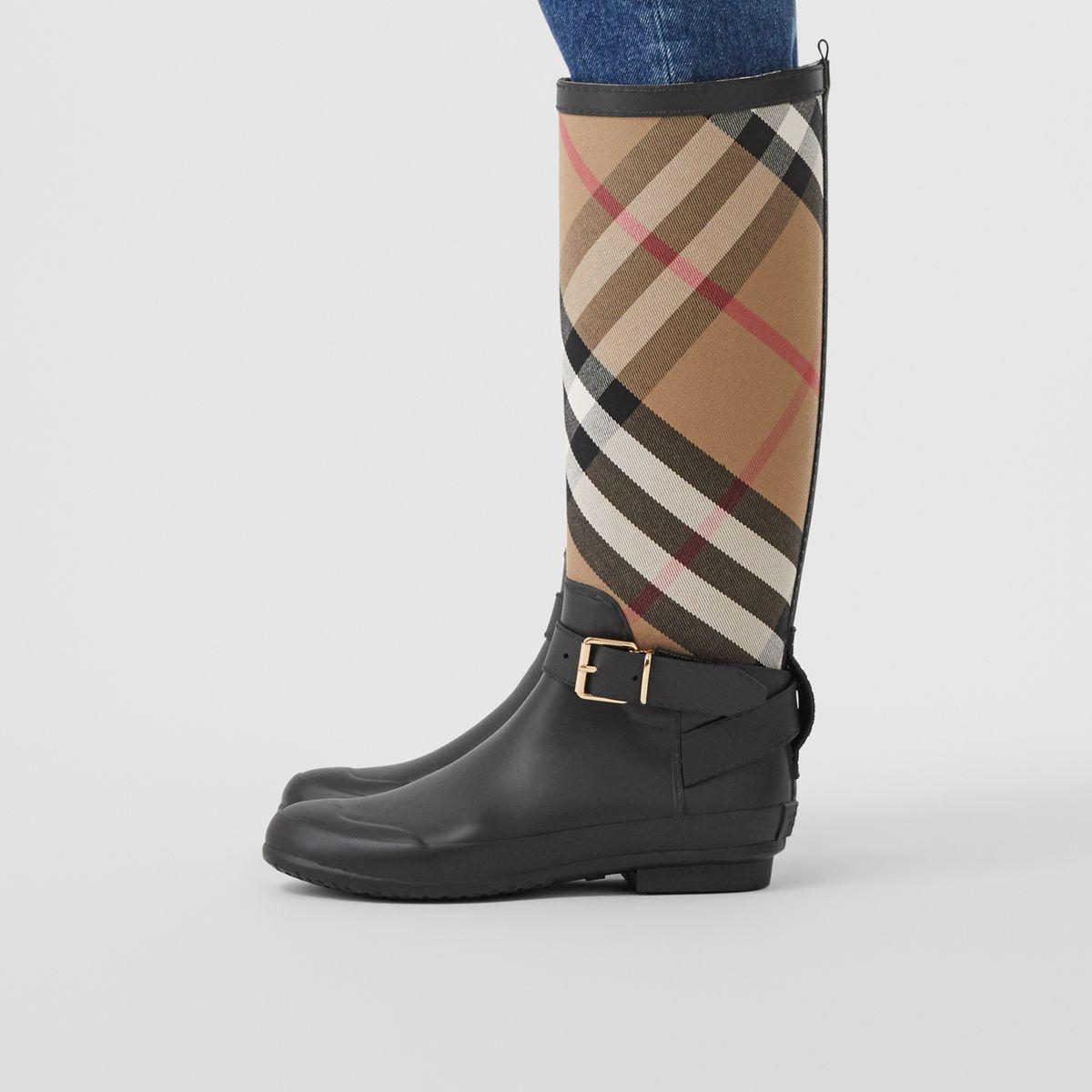 burberry rain boots with buckle
