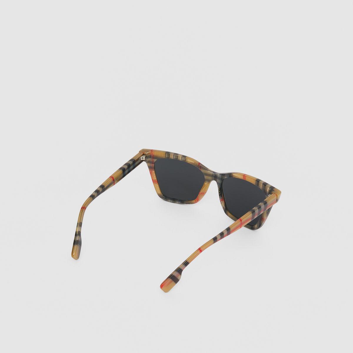 Metallic Burberry Vintage Check Bio-acetate Square Optical Frames in Black/Beige Womens Sunglasses Burberry Sunglasses 