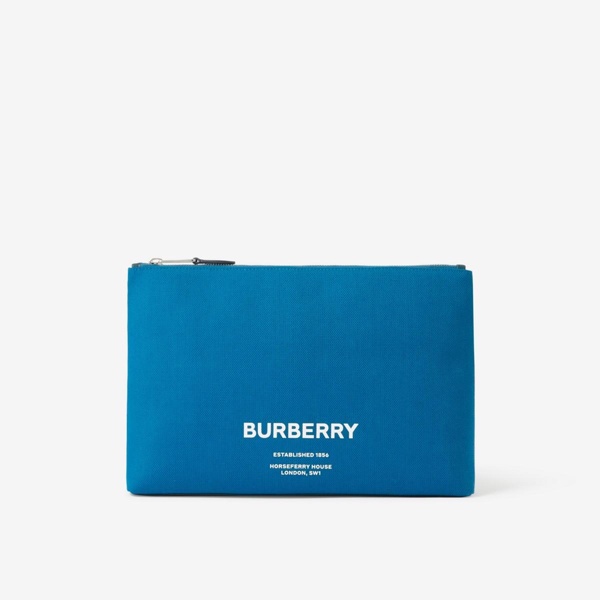Burberry Horseferry Print Canvas And Leather Zip Pouch for Men