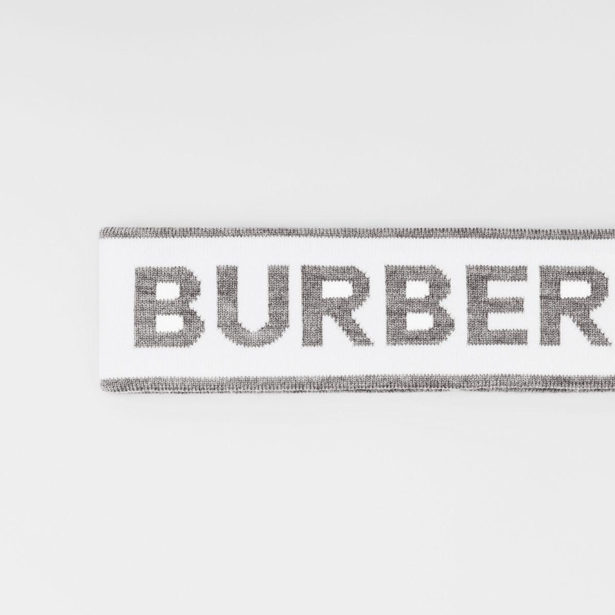 Burberry Logo Intarsia Wool Blend Headband in Gray | Lyst