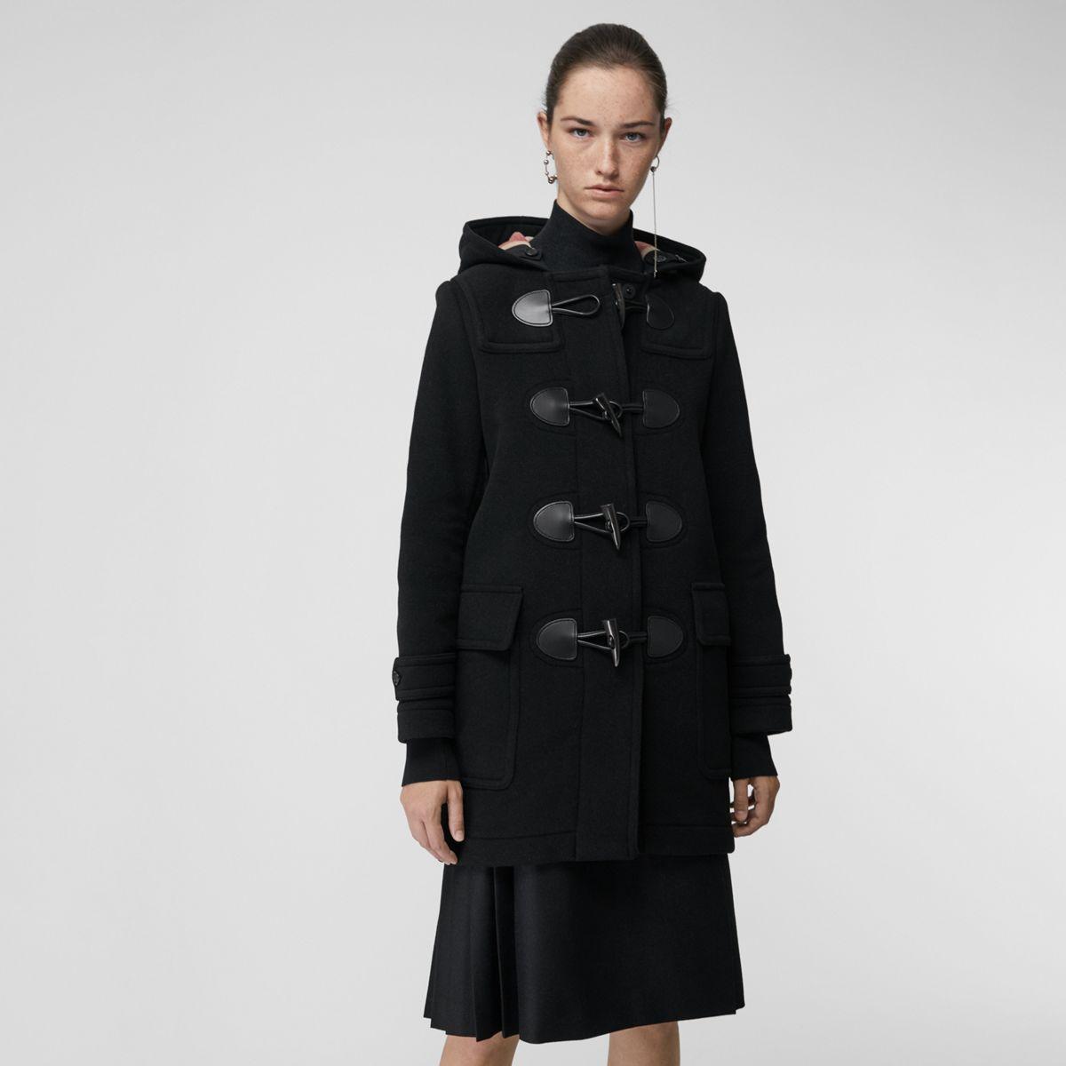 Burberry Wool The Mersey Duffle Coat in Black - Lyst