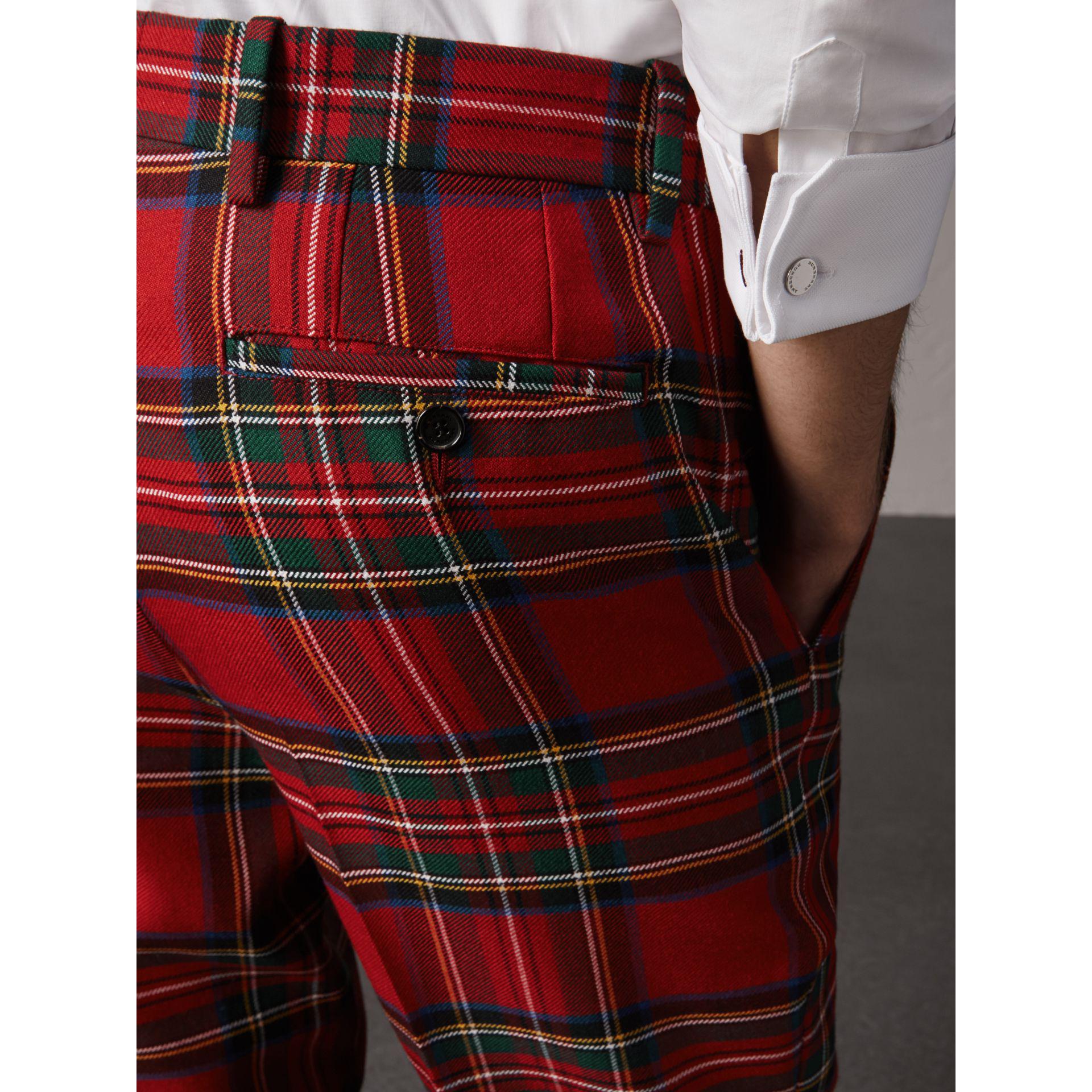 Burberry Tartan Wool Tailored Trousers for Men | Lyst